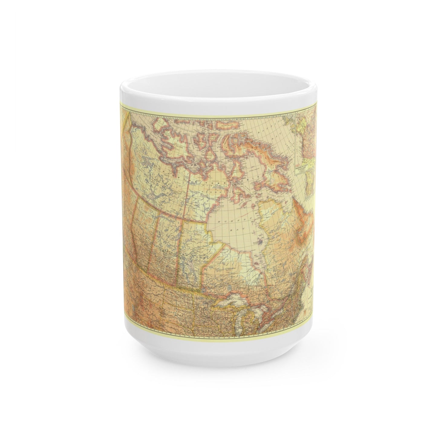 Canada (1936) (Map) White Coffee Mug-15oz-The Sticker Space