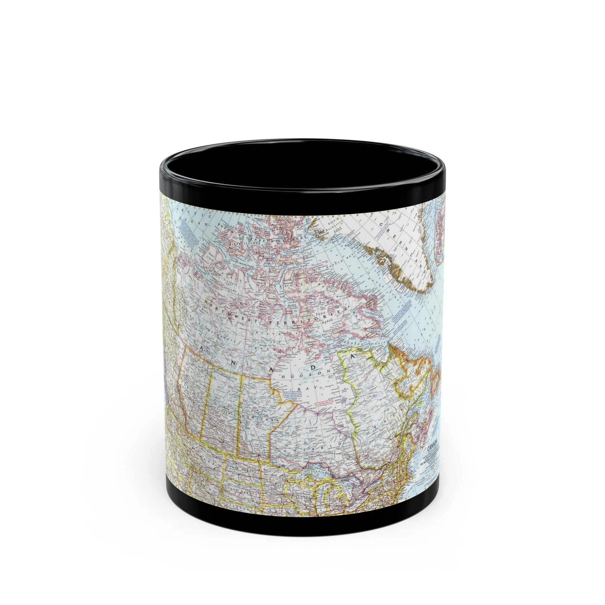 Canada (1961) (Map) Black Coffee Mug-11oz-The Sticker Space