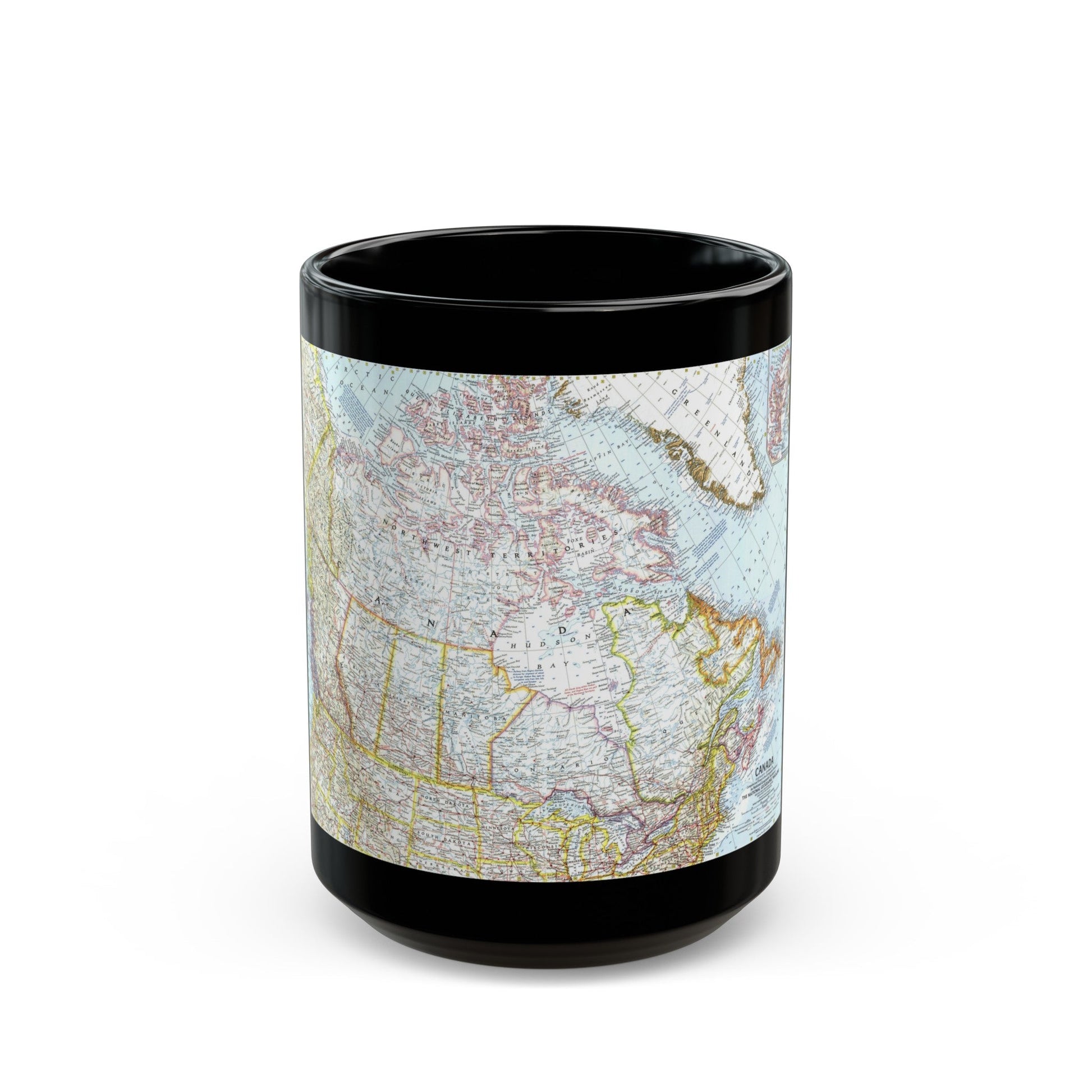 Canada (1961) (Map) Black Coffee Mug-15oz-The Sticker Space