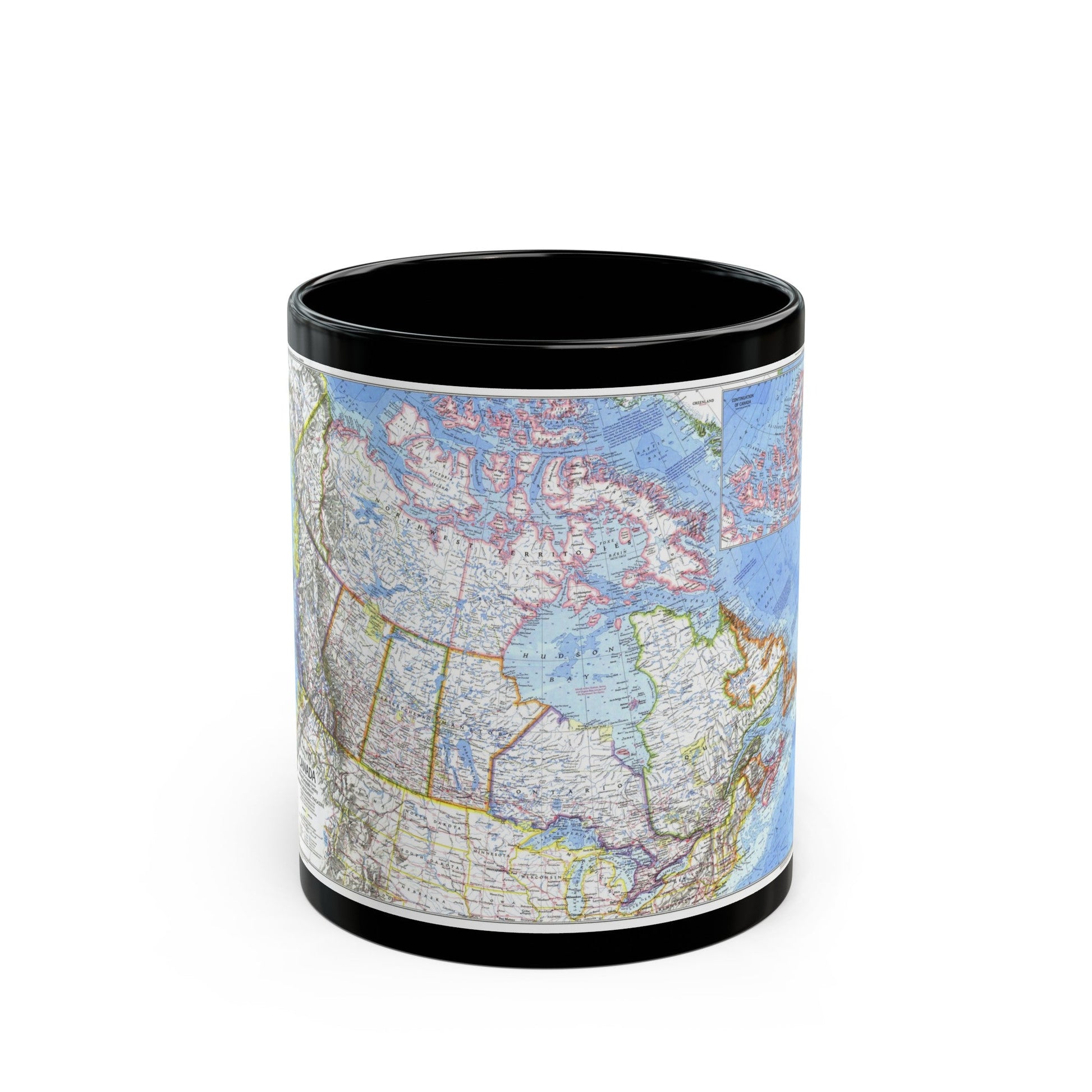 Canada (1972) (Map) Black Coffee Mug-11oz-The Sticker Space