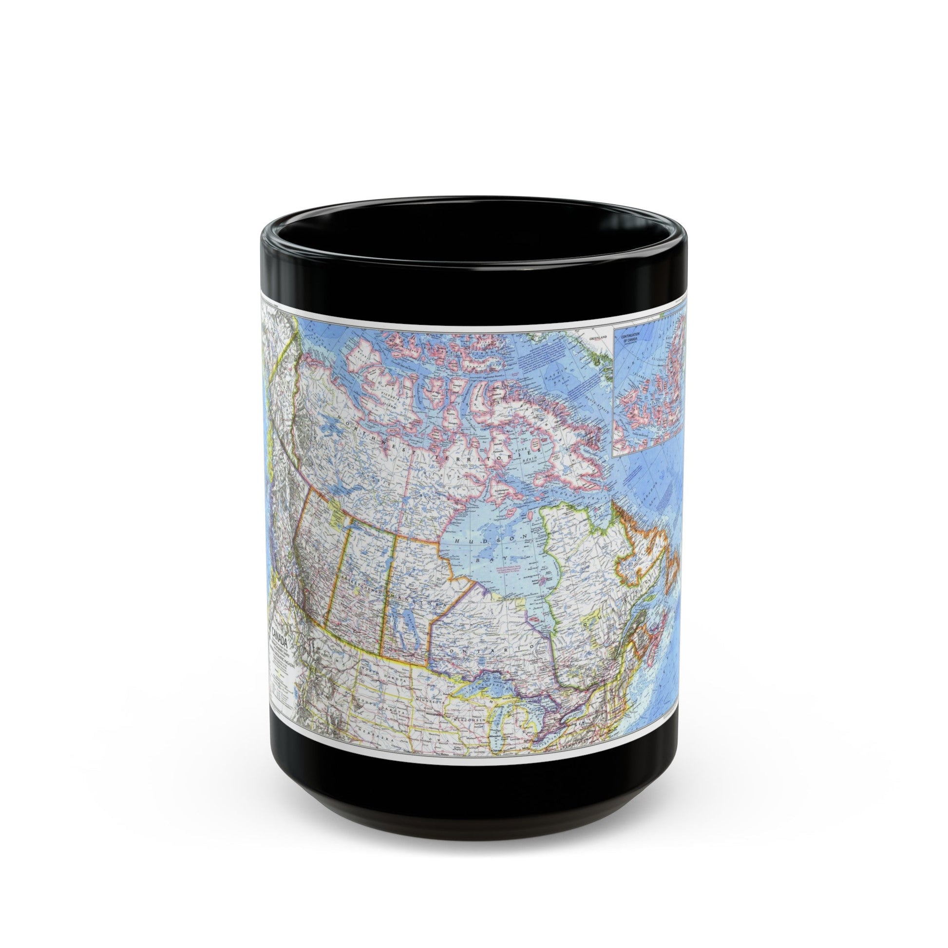 Canada (1972) (Map) Black Coffee Mug-15oz-The Sticker Space