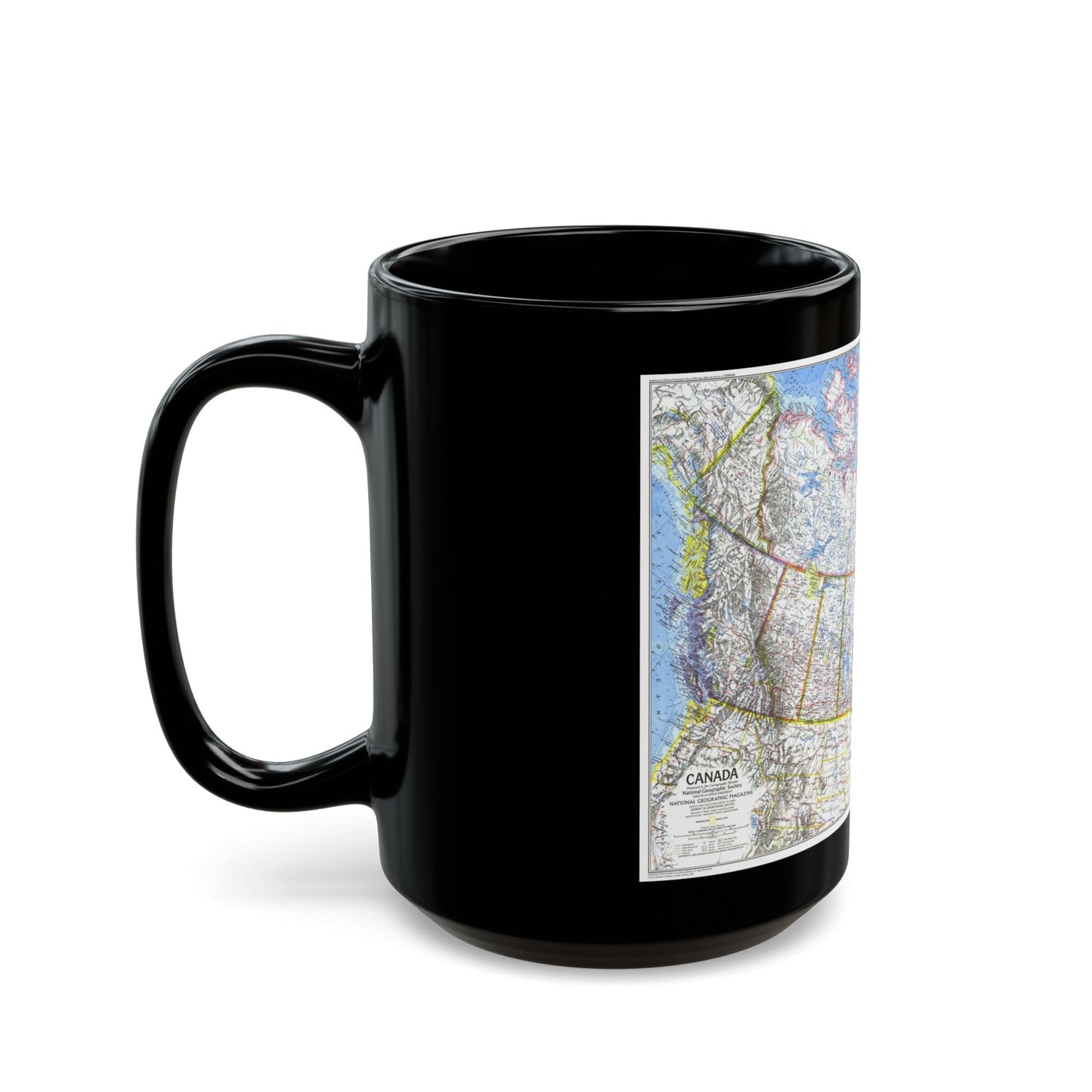 Canada (1972) (Map) Black Coffee Mug-The Sticker Space