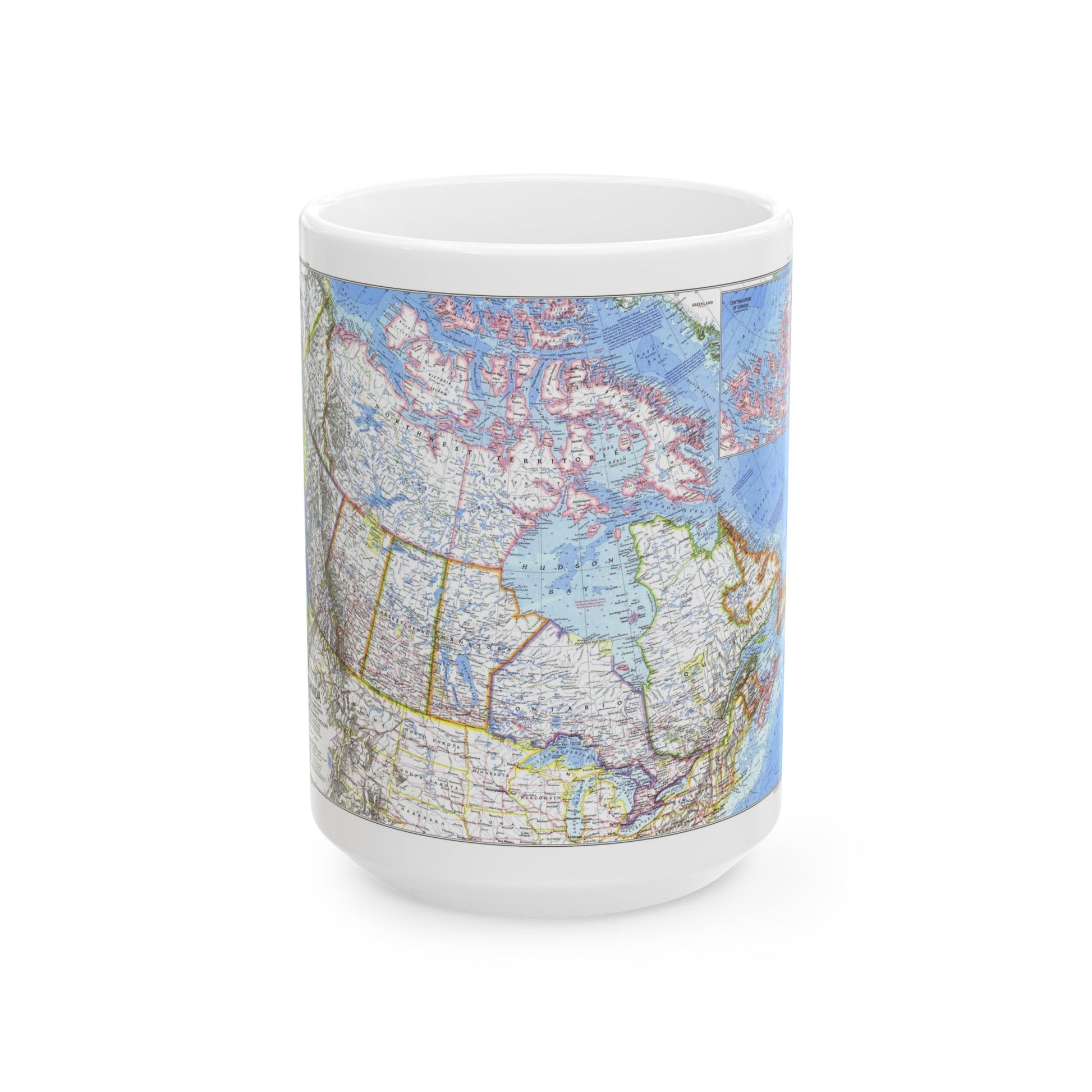 Canada (1972) (Map) White Coffee Mug-15oz-The Sticker Space