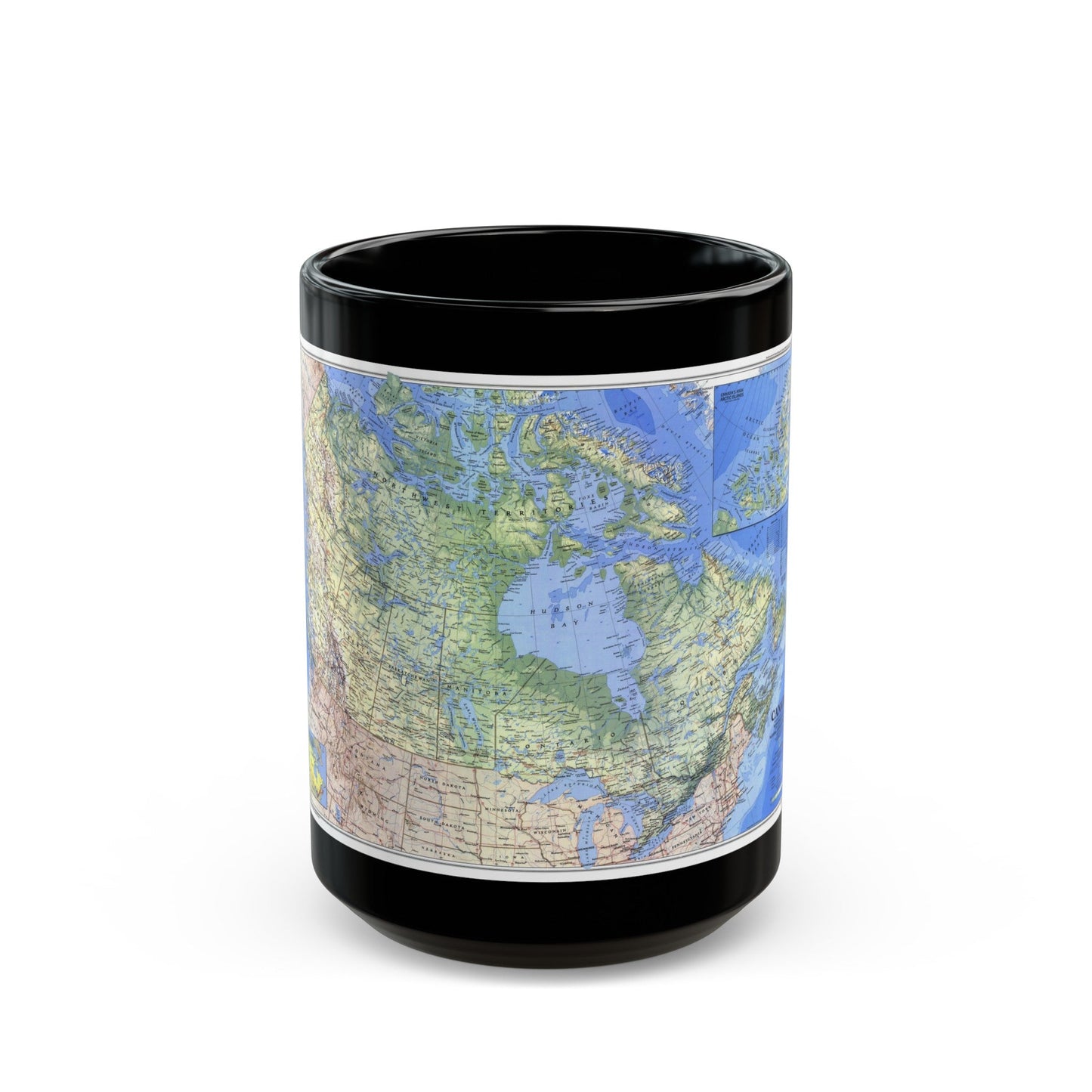 Canada (1985) (Map) Black Coffee Mug-15oz-The Sticker Space