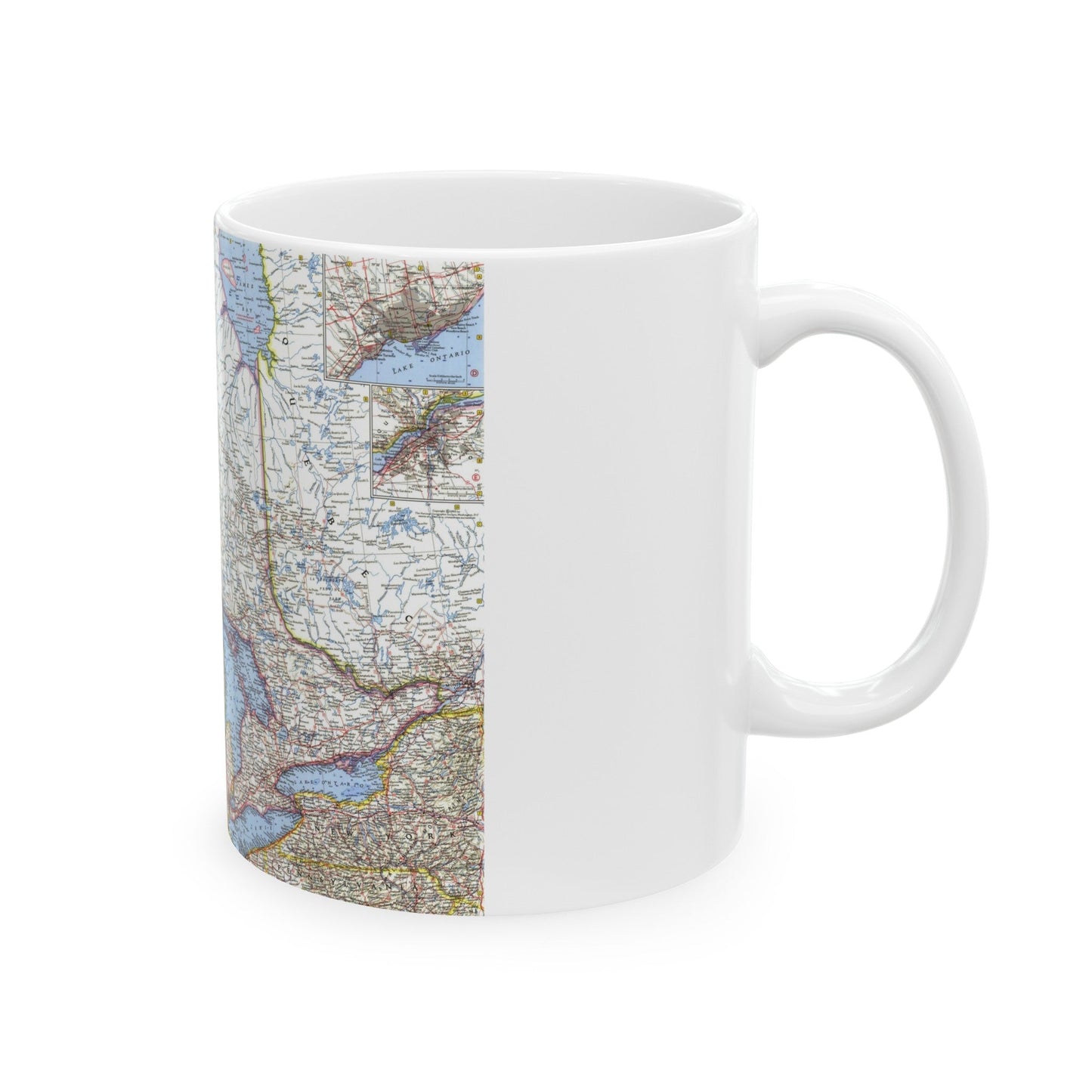 Canada - Central (1963) (Map) White Coffee Mug-The Sticker Space