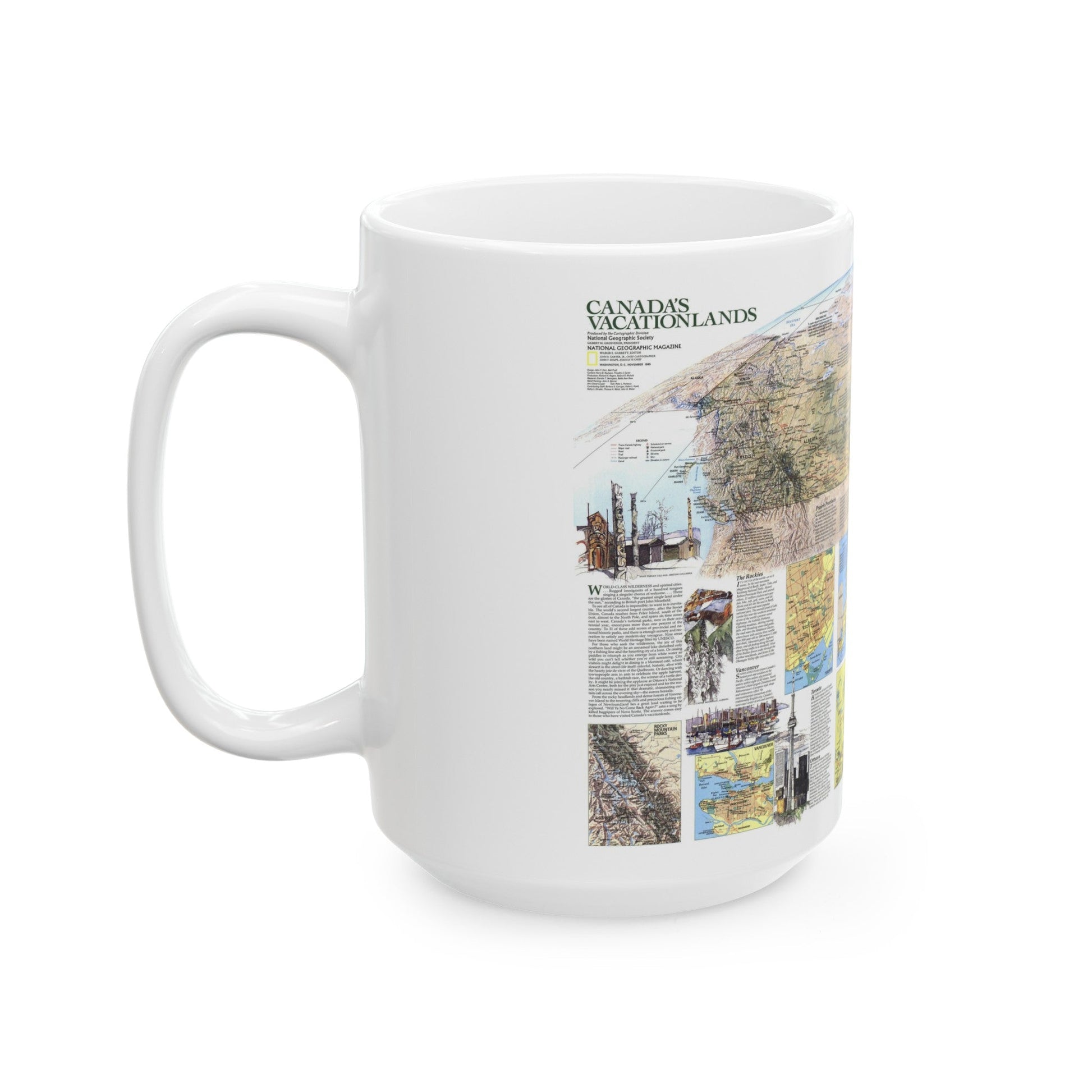 Canada - Vacationlands (1985) (Map) White Coffee Mug-The Sticker Space