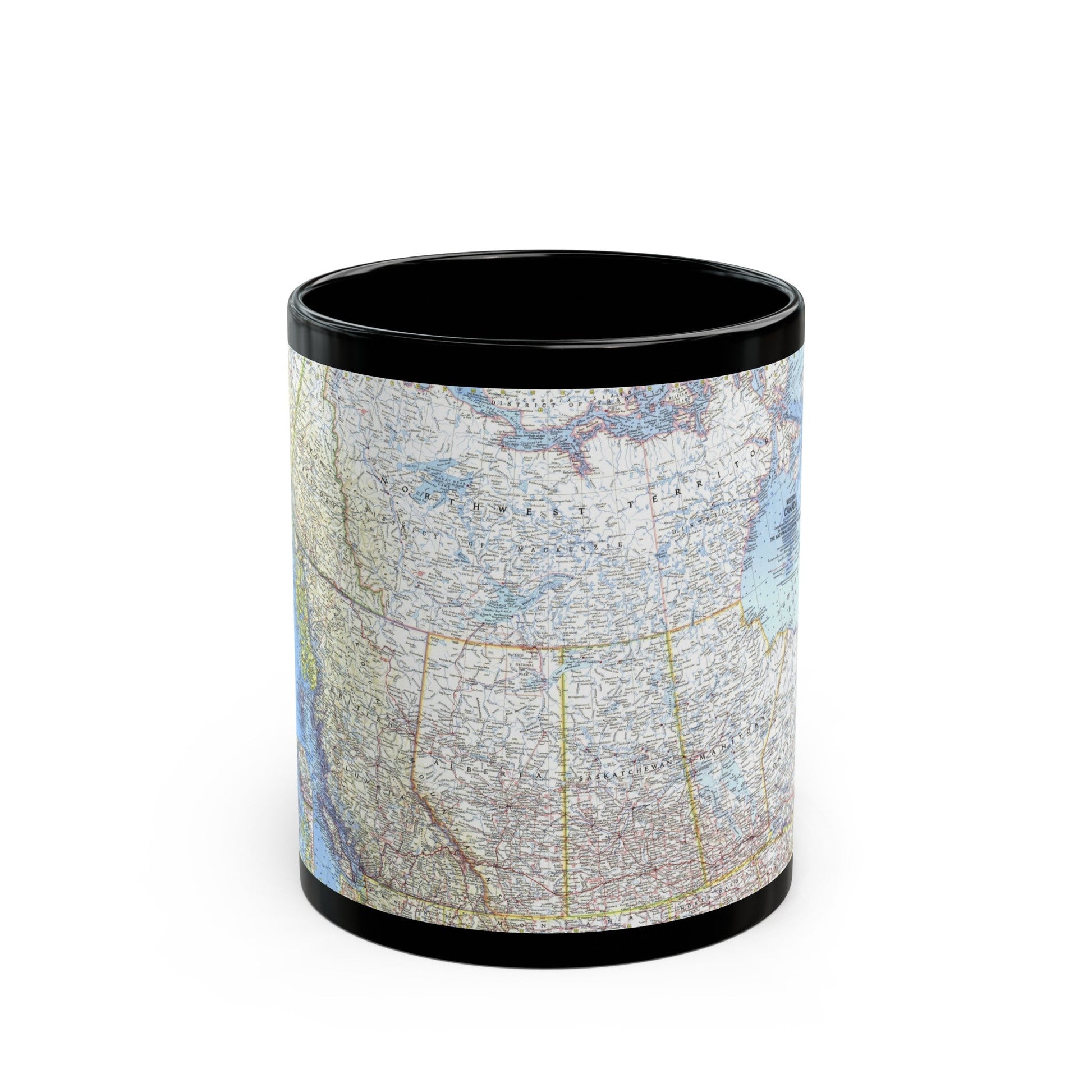 Canada - Western (1966) (Map) Black Coffee Mug-11oz-The Sticker Space