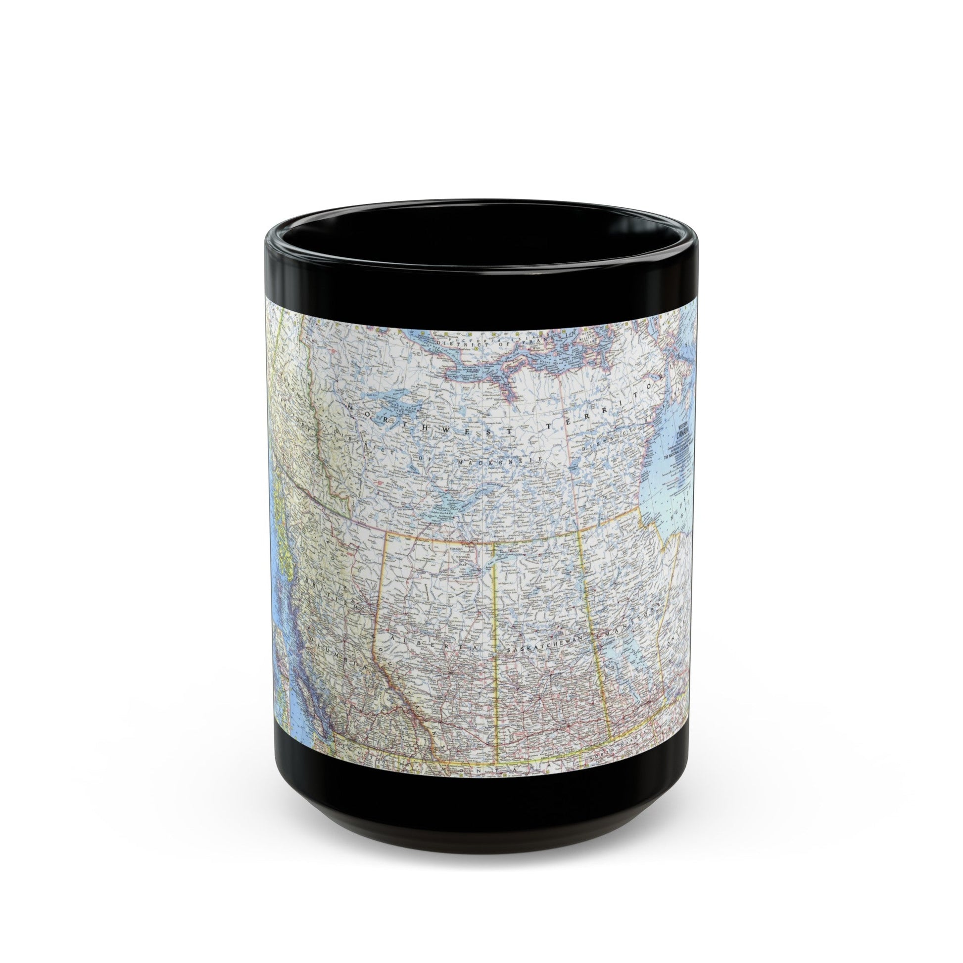 Canada - Western (1966) (Map) Black Coffee Mug-15oz-The Sticker Space