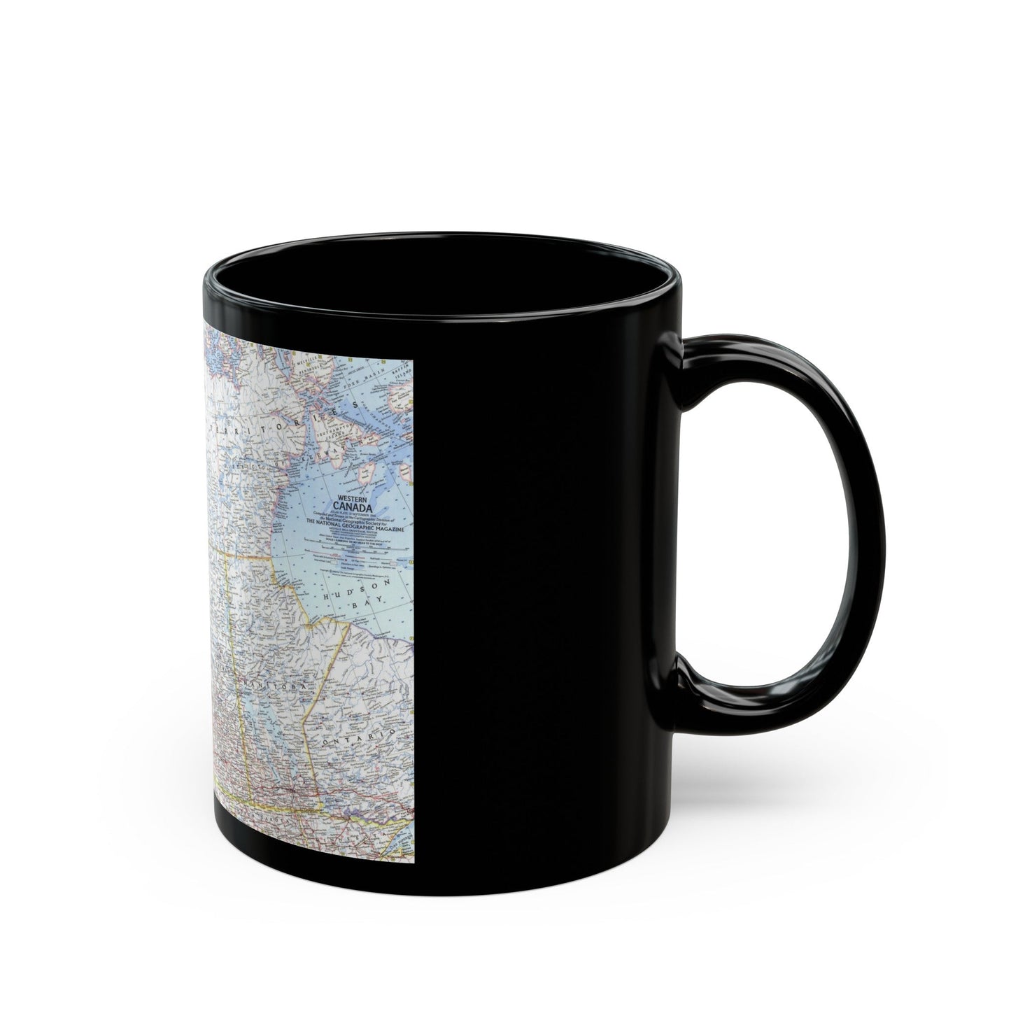 Canada - Western (1966) (Map) Black Coffee Mug-The Sticker Space