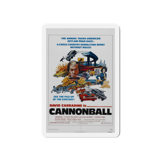 CANNONBALL 1976 Movie Poster - Die-Cut Magnet-6 × 6"-The Sticker Space