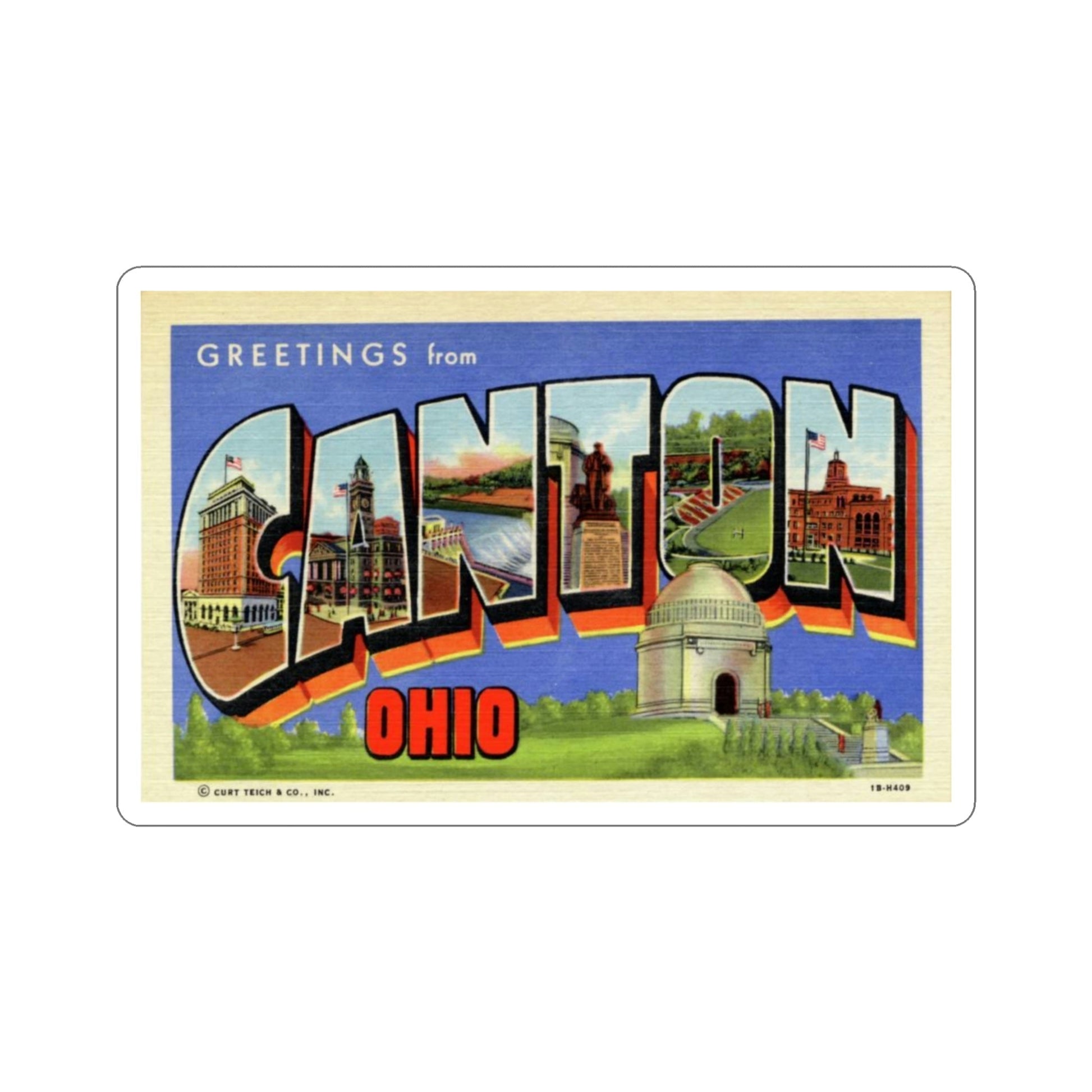 Canton Ohio (Greeting Cards) STICKER Vinyl Die-Cut Decal-3 Inch-The Sticker Space