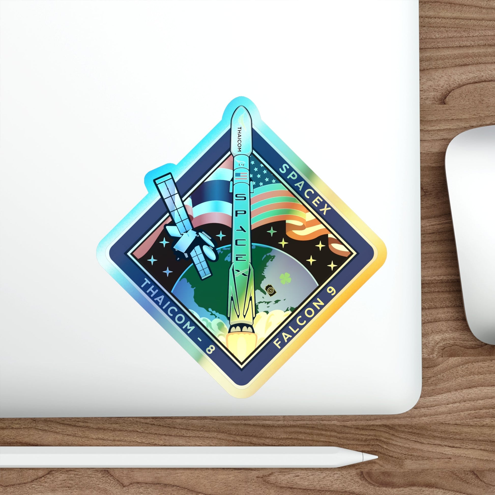 Cape Canaveral Air Force Station Falcon 9 Thaicom 8 (SpaceX) Holographic STICKER Die-Cut Vinyl Decal-The Sticker Space
