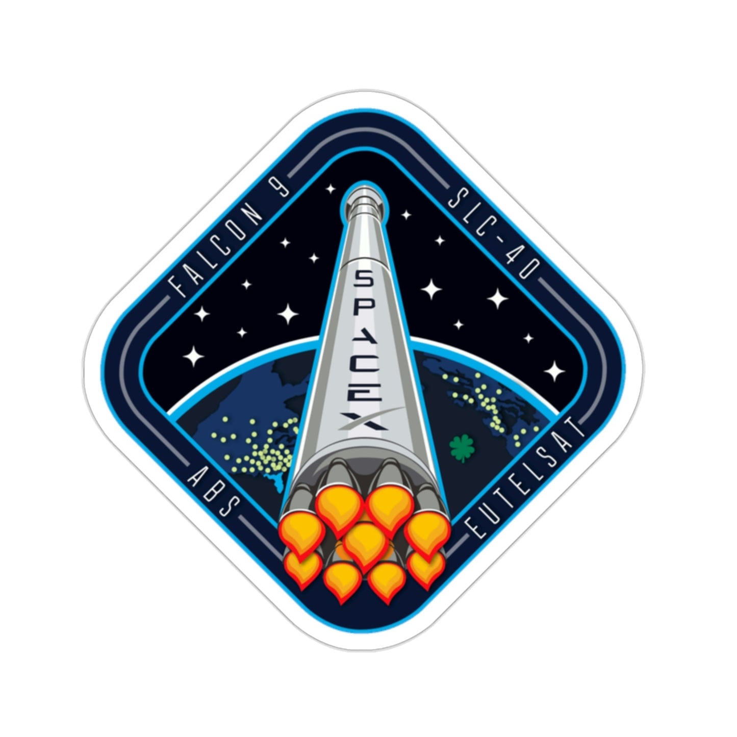 Cape Canaveral Eutelsat 115 West B Falcon 9 Mission (SpaceX) STICKER Vinyl Die-Cut Decal-2 Inch-The Sticker Space