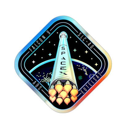 Cape Canaveral SpaceX Eutelsat 115 West B Falcon 9 Mission (SpaceX) Holographic STICKER Die-Cut Vinyl Decal-2 Inch-The Sticker Space