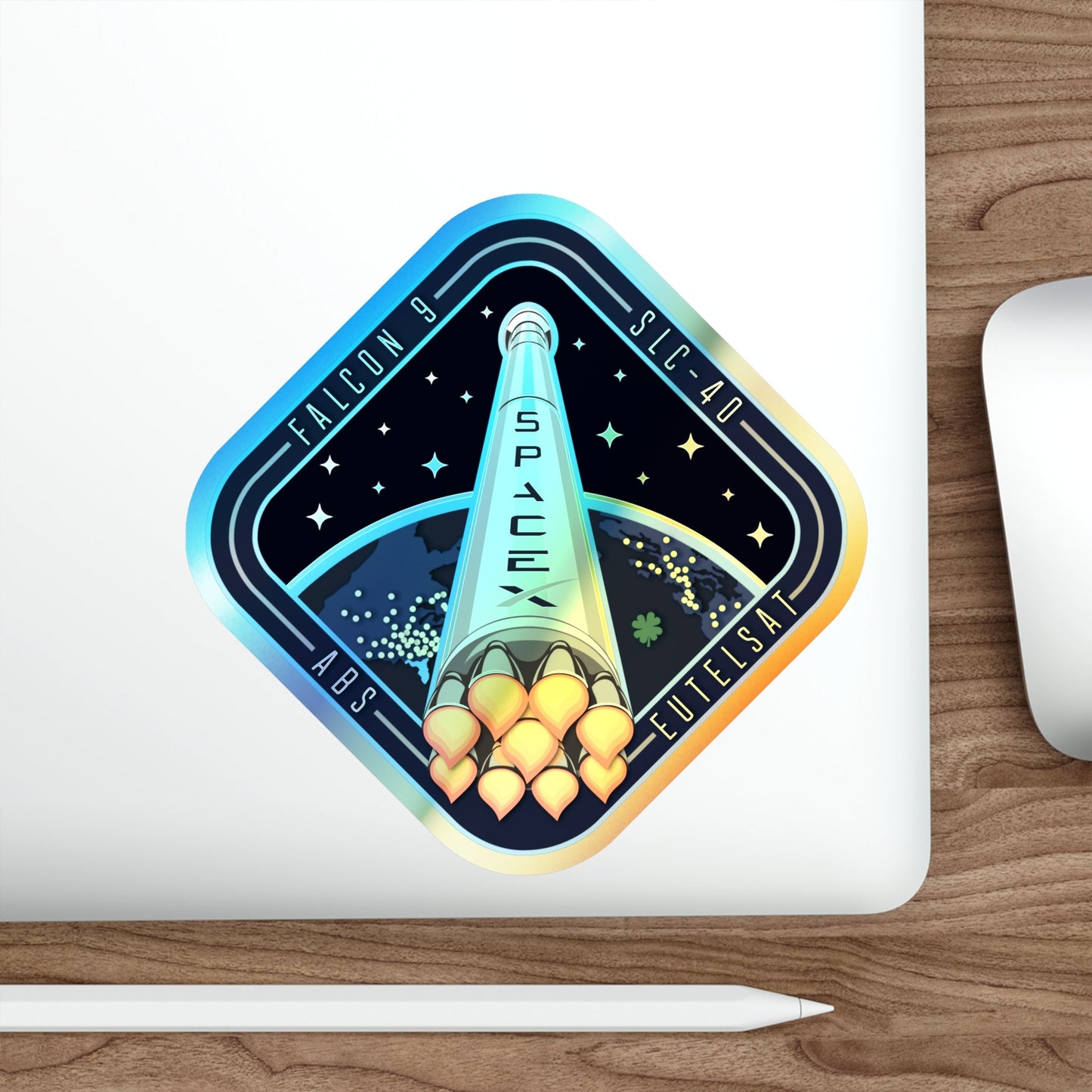 Cape Canaveral SpaceX Eutelsat 115 West B Falcon 9 Mission (SpaceX) Holographic STICKER Die-Cut Vinyl Decal-The Sticker Space