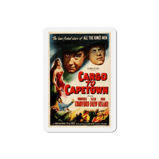 Cargo to Capetown 1950 Movie Poster Die-Cut Magnet-2 Inch-The Sticker Space