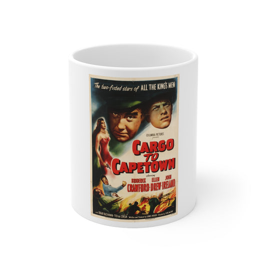 Cargo to Capetown 1950 Movie Poster - White Coffee Cup 11oz-11oz-The Sticker Space