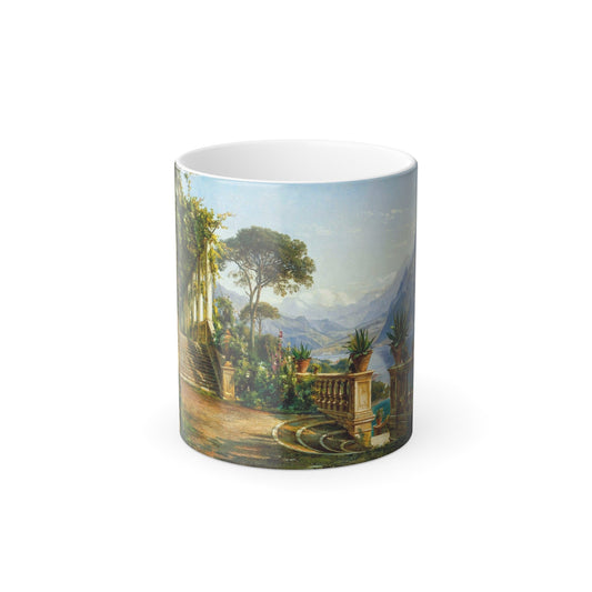 Carl Frederic Aagaard (1838-1895) Lodge on Lake Como - Oil on Canvas - Color Changing Mug 11oz-11oz-The Sticker Space