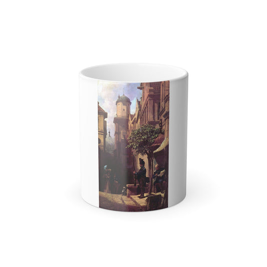 Carl Spitzweg (1808-1885) He comes - oil on canvas 1870 - Color Changing Mug 11oz-11oz-The Sticker Space