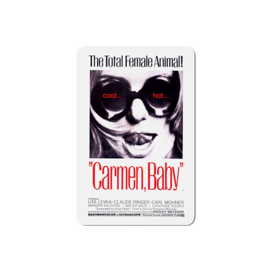 Carmen Baby 1967 Movie Poster Die-Cut Magnet-2 Inch-The Sticker Space