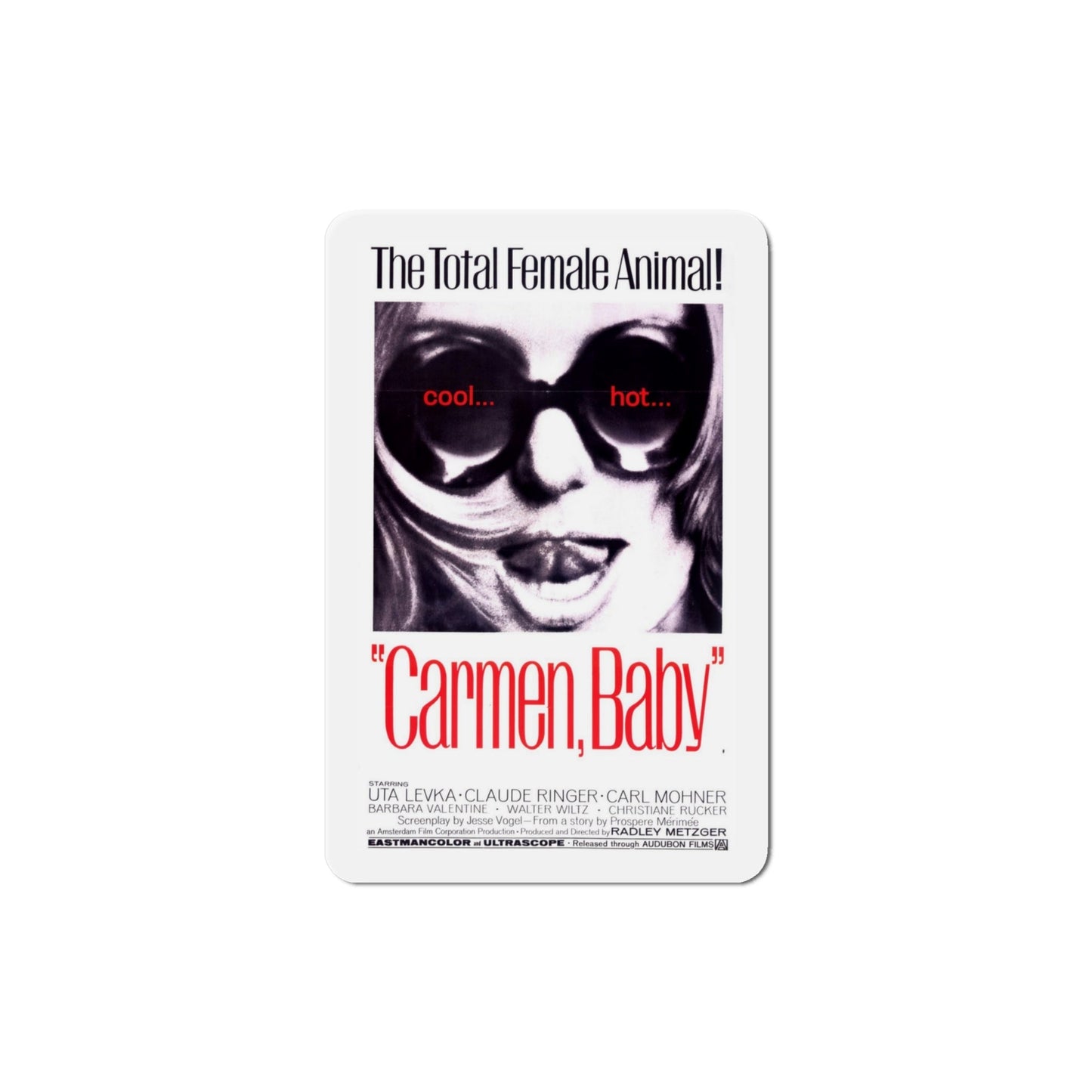Carmen Baby 1967 Movie Poster Die-Cut Magnet-4 Inch-The Sticker Space