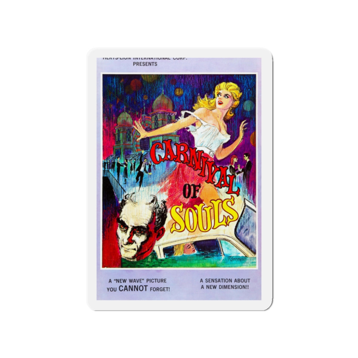 CARNIVAL OF SOULS 1962 Movie Poster - Die-Cut Magnet-2" x 2"-The Sticker Space