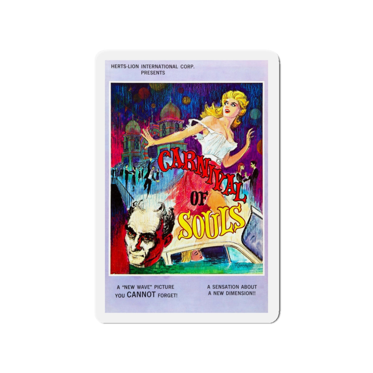 CARNIVAL OF SOULS 1962 Movie Poster - Die-Cut Magnet-3" x 3"-The Sticker Space