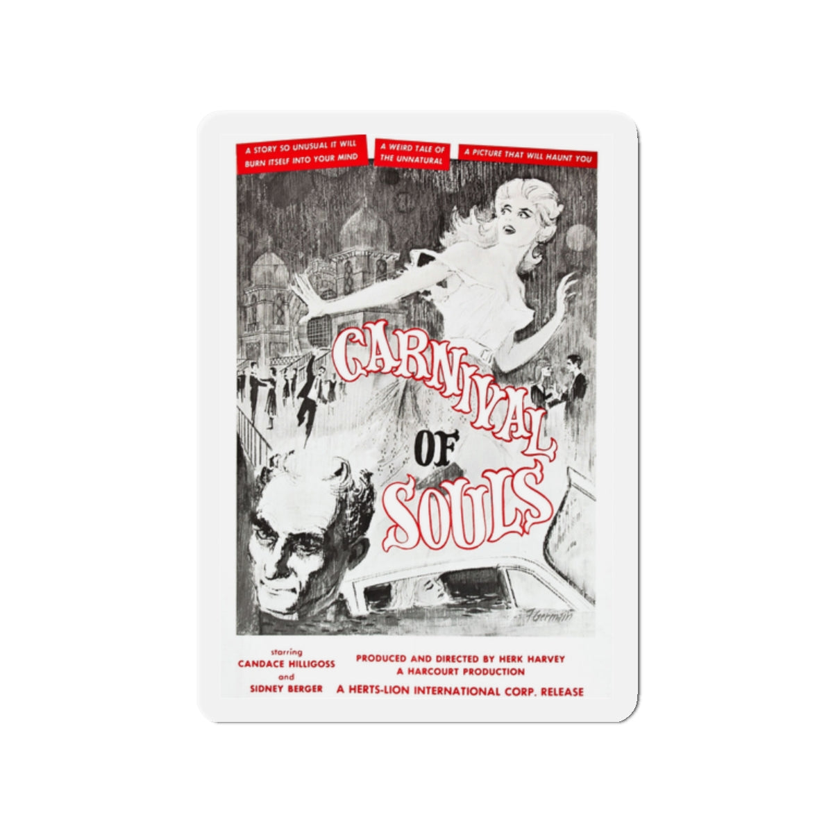 CARNIVAL OF SOULS (2) 1962 Movie Poster - Die-Cut Magnet-2" x 2"-The Sticker Space