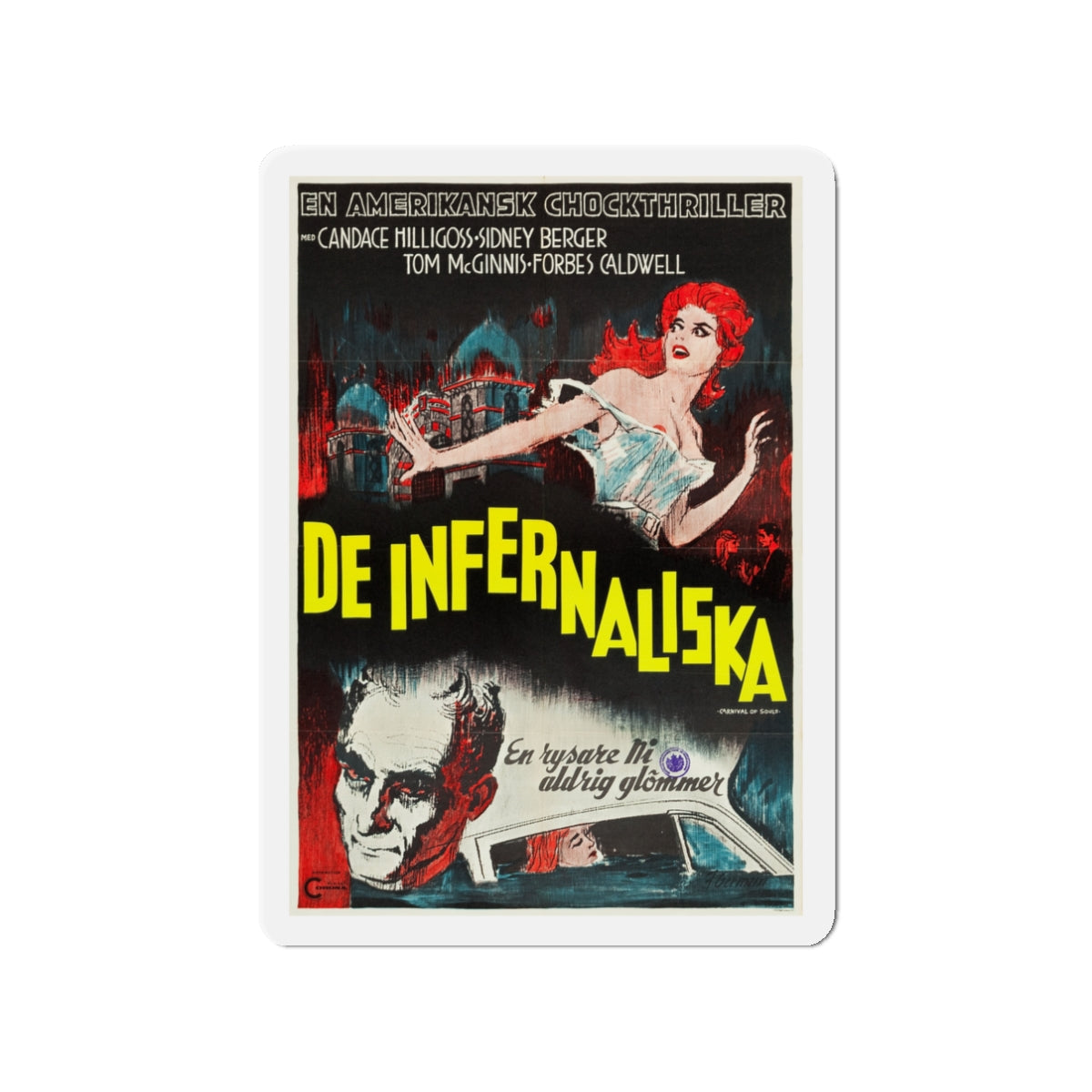 CARNIVAL OF SOULS (SWEDISH) 1962 Movie Poster - Die-Cut Magnet-3" x 3"-The Sticker Space