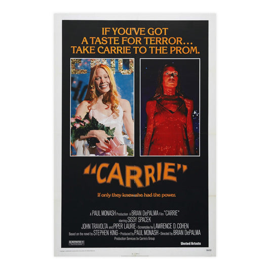 CARRIE 1976 - Paper Movie Poster