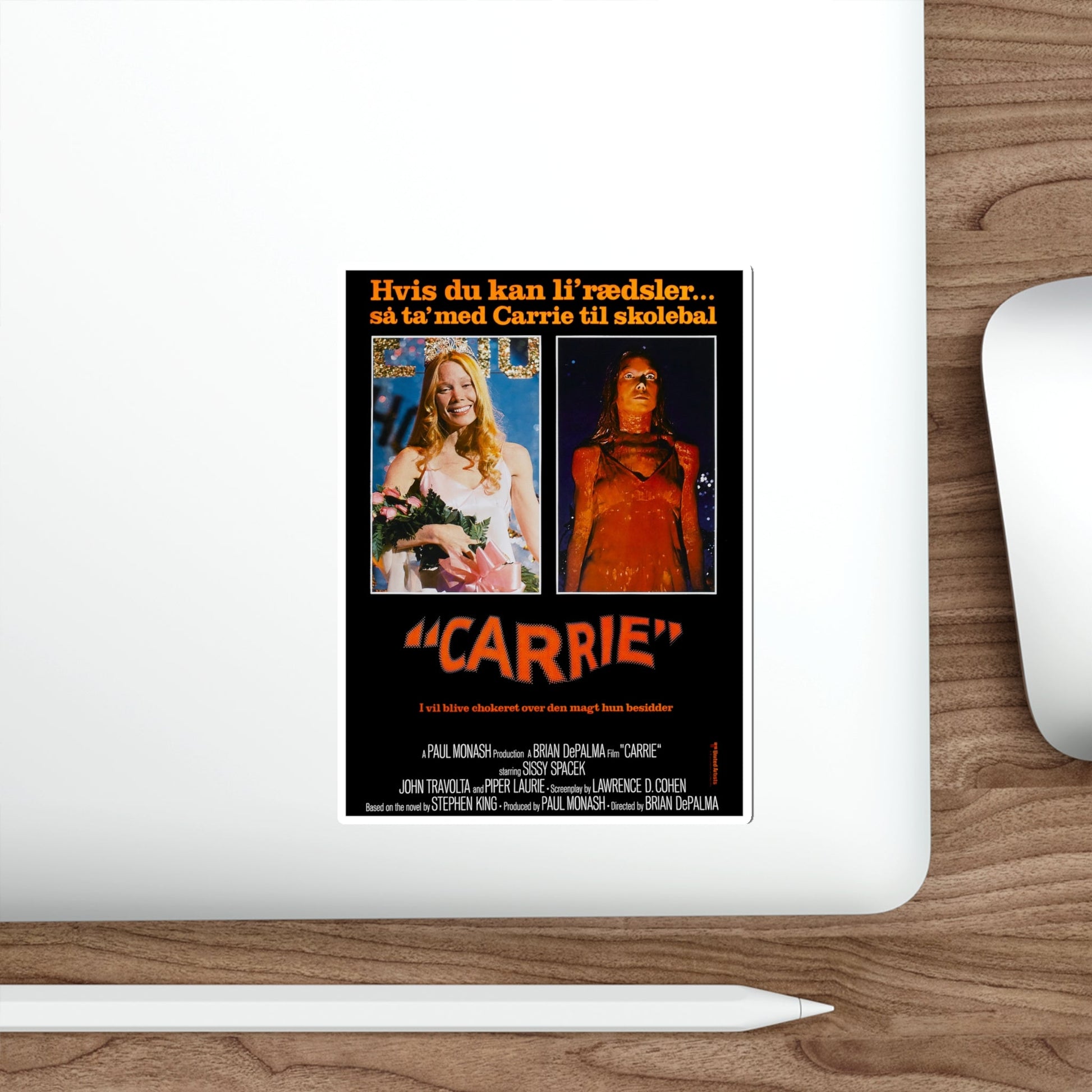 CARRIE (DANISH) 1976 Movie Poster STICKER Vinyl Die-Cut Decal-The Sticker Space