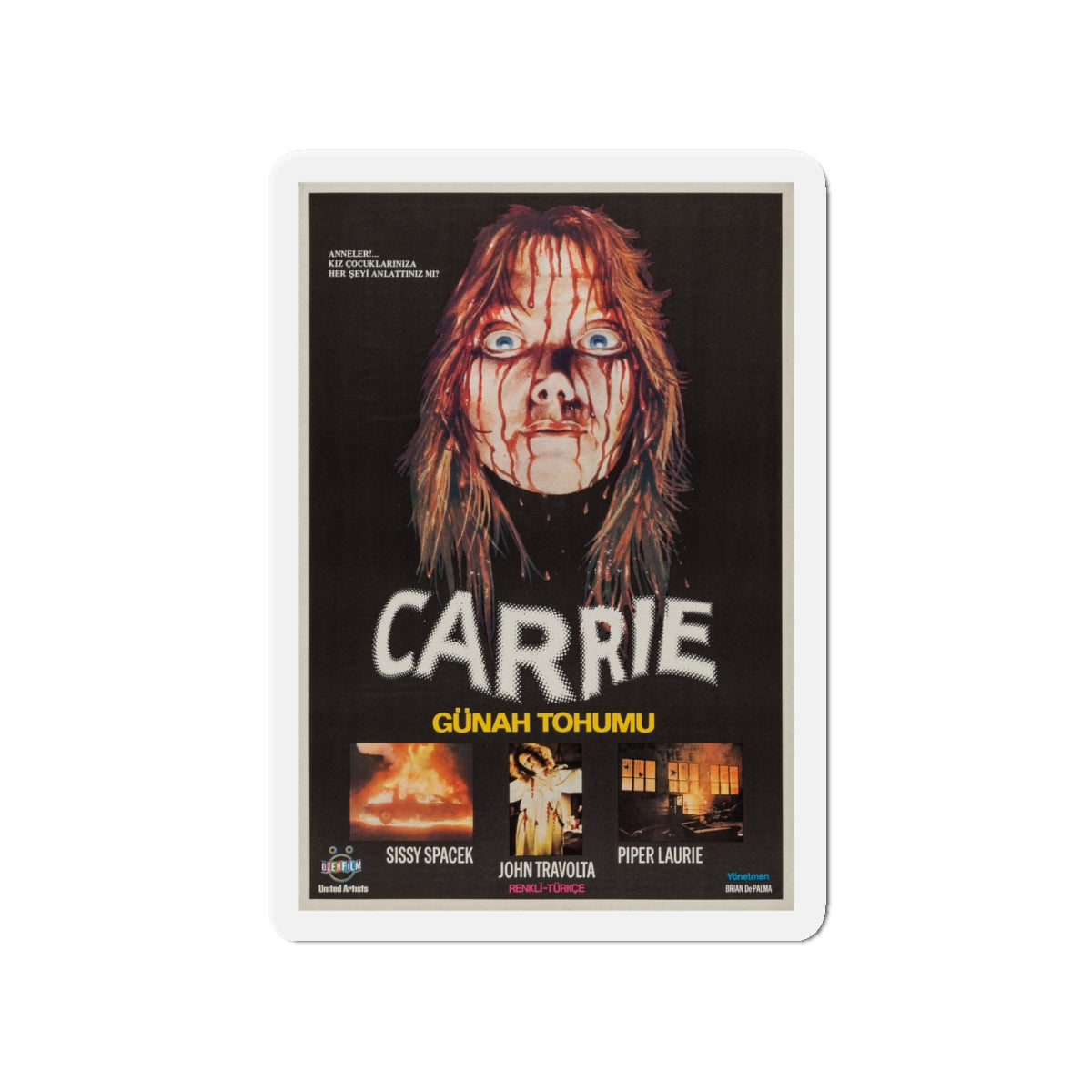 CARRIE (TURKISH) 1976 Movie Poster - Die-Cut Magnet-4" x 4"-The Sticker Space