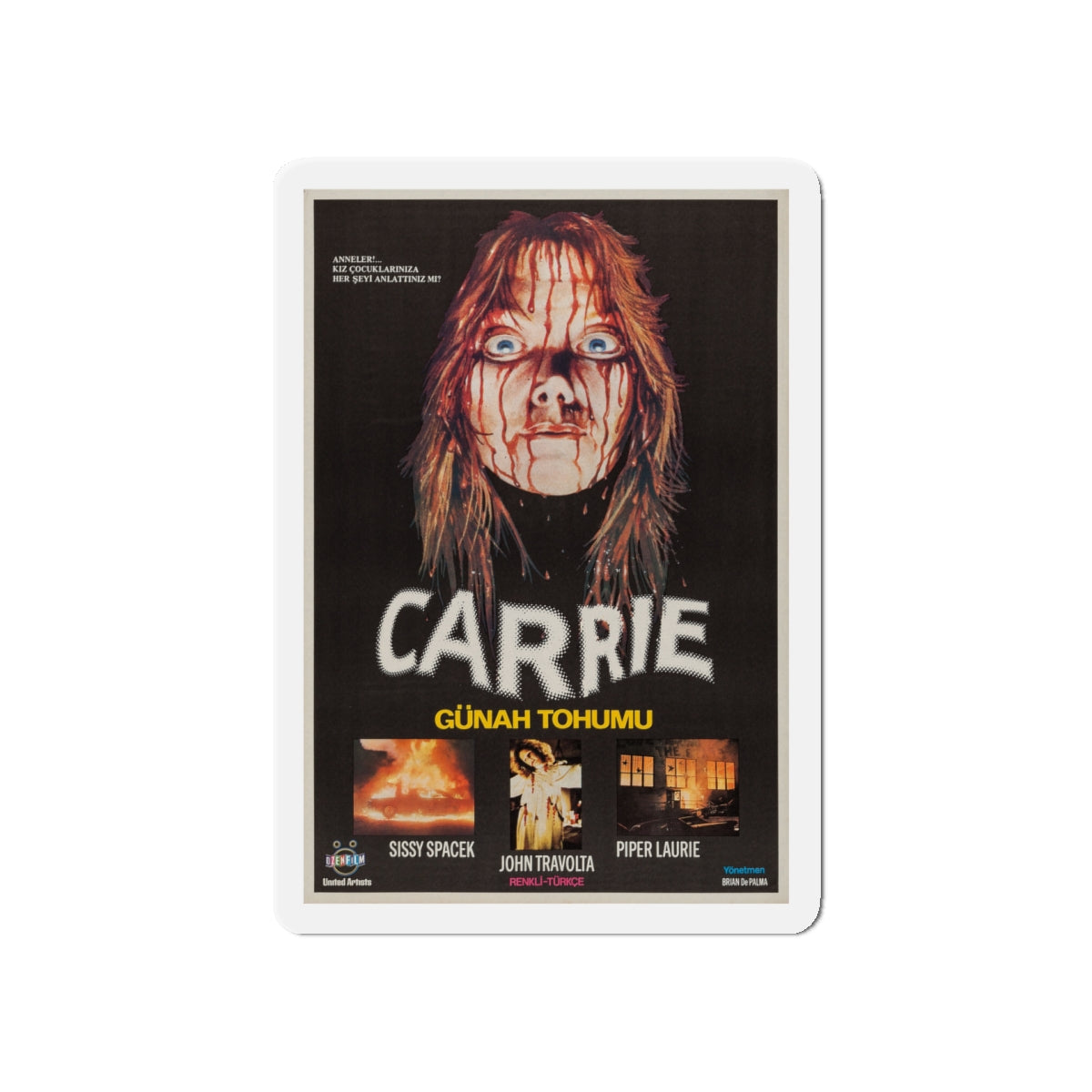 CARRIE (TURKISH) 1976 Movie Poster - Die-Cut Magnet-5" x 5"-The Sticker Space
