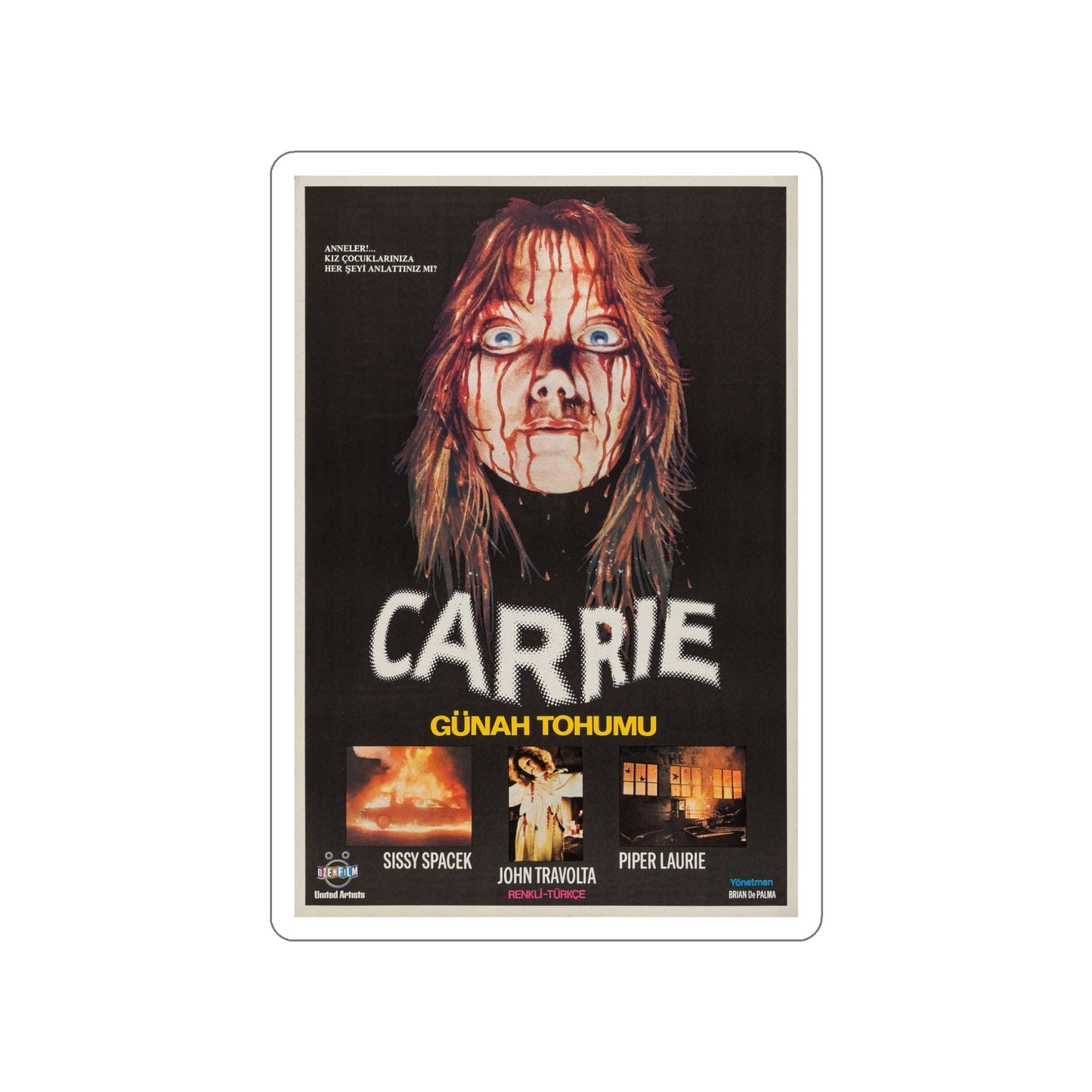 CARRIE (TURKISH) 1976 Movie Poster STICKER Vinyl Die-Cut Decal-5 Inch-The Sticker Space