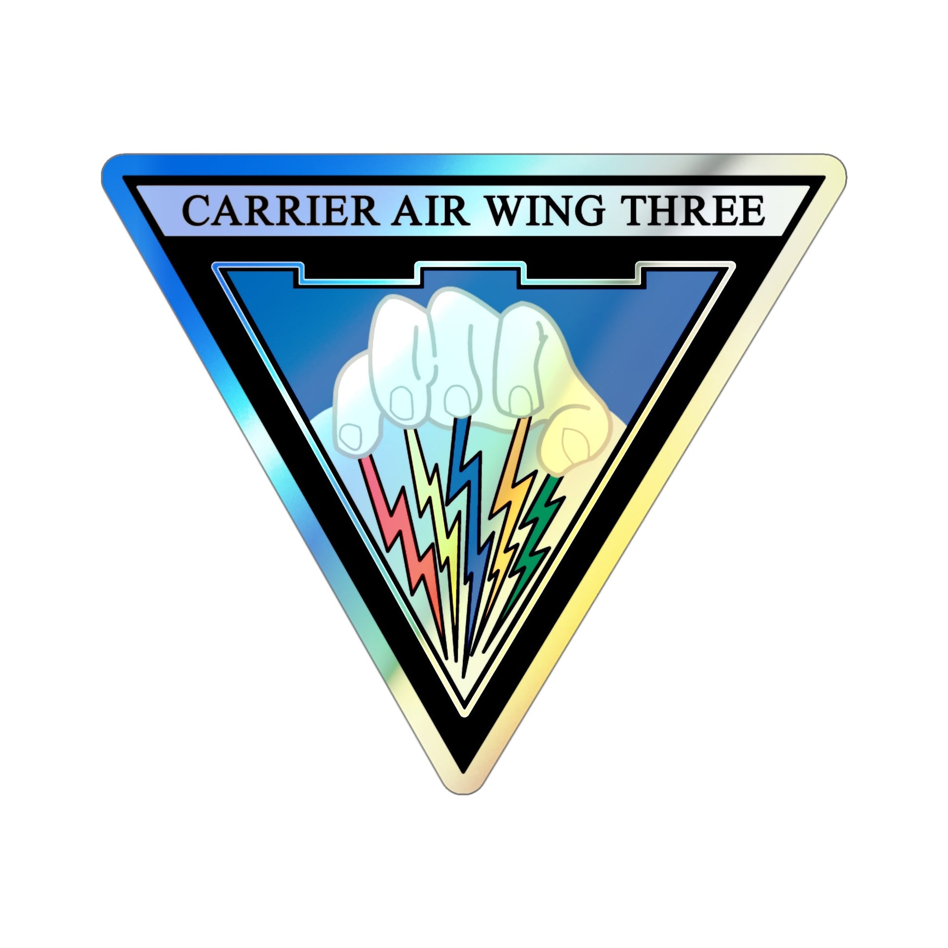 Carrier Air Wing 3 v2 (U.S. Navy) Holographic STICKER Die-Cut Vinyl Decal-4 Inch-The Sticker Space