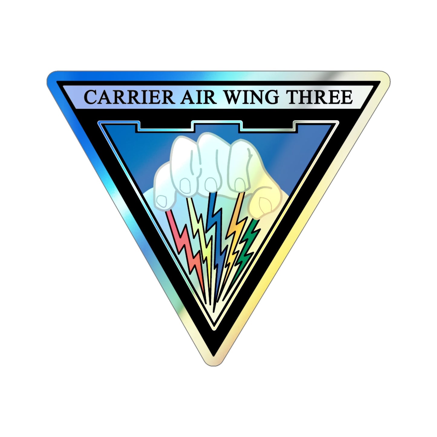 Carrier Air Wing 3 v2 (U.S. Navy) Holographic STICKER Die-Cut Vinyl Decal-6 Inch-The Sticker Space