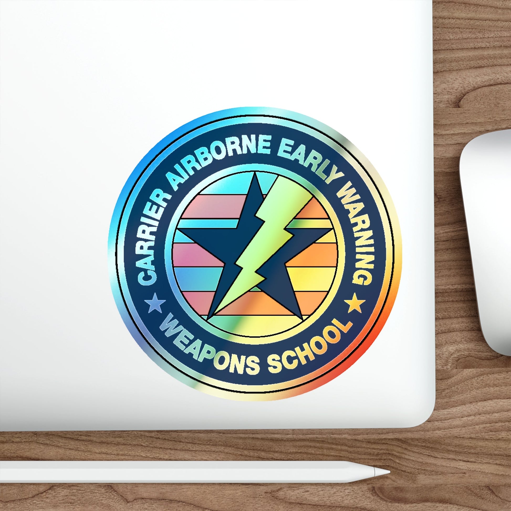 Carrier Airborne Early Warning Weapons School Bolt (U.S. Navy) Holographic STICKER Die-Cut Vinyl Decal-The Sticker Space