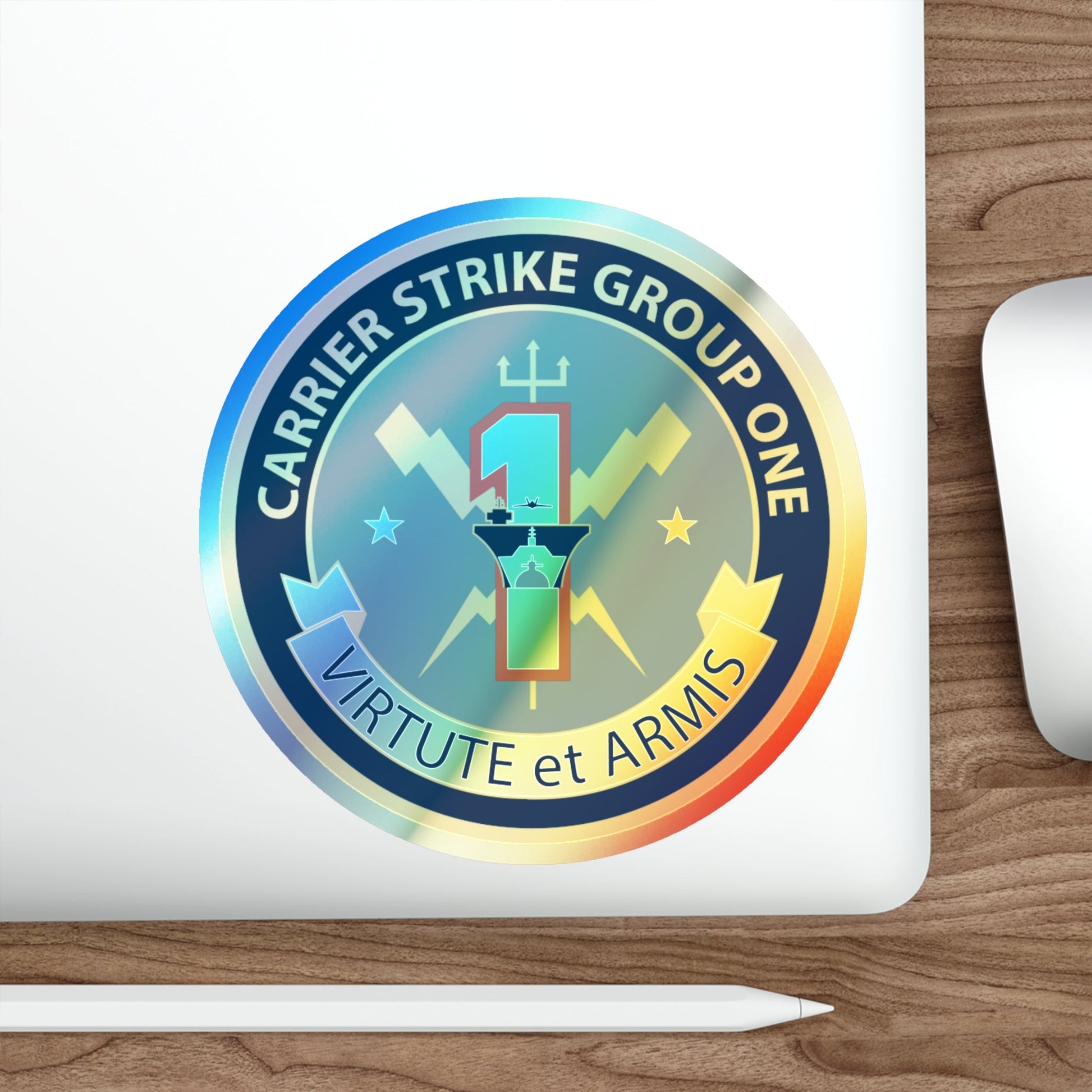 Carrier Strike Group 1 (U.S. Navy) Holographic STICKER Die-Cut Vinyl Decal-The Sticker Space