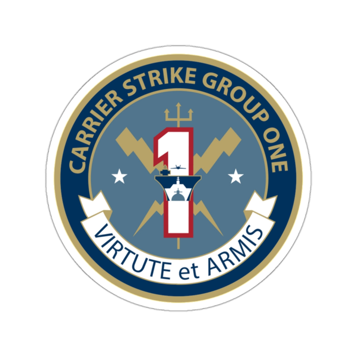 Carrier Strike Group 1 (U.S. Navy) STICKER Vinyl Die-Cut Decal-White-The Sticker Space
