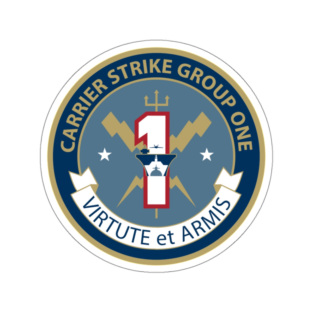 Carrier Strike Group 1 (U.S. Navy) STICKER Vinyl Die-Cut Decal-White-The Sticker Space
