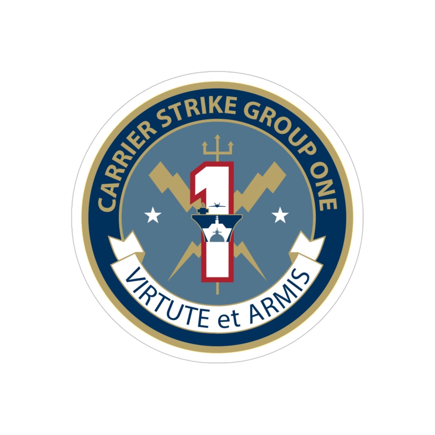 Carrier Strike Group 1 (U.S. Navy) Transparent STICKER Die-Cut Vinyl Decal-4 Inch-The Sticker Space