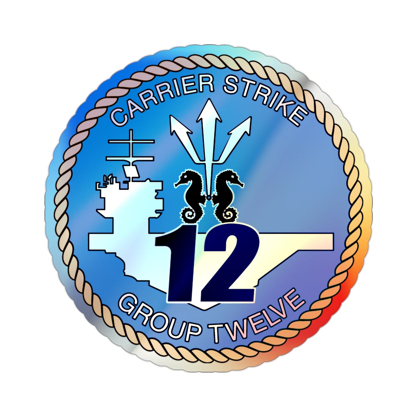Carrier Strike Group 12 CSG 12 (U.S. Navy) Holographic STICKER Die-Cut Vinyl Decal-2 Inch-The Sticker Space