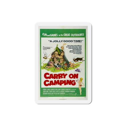 Carry on Camping 1971 Movie Poster Die-Cut Magnet-2 Inch-The Sticker Space