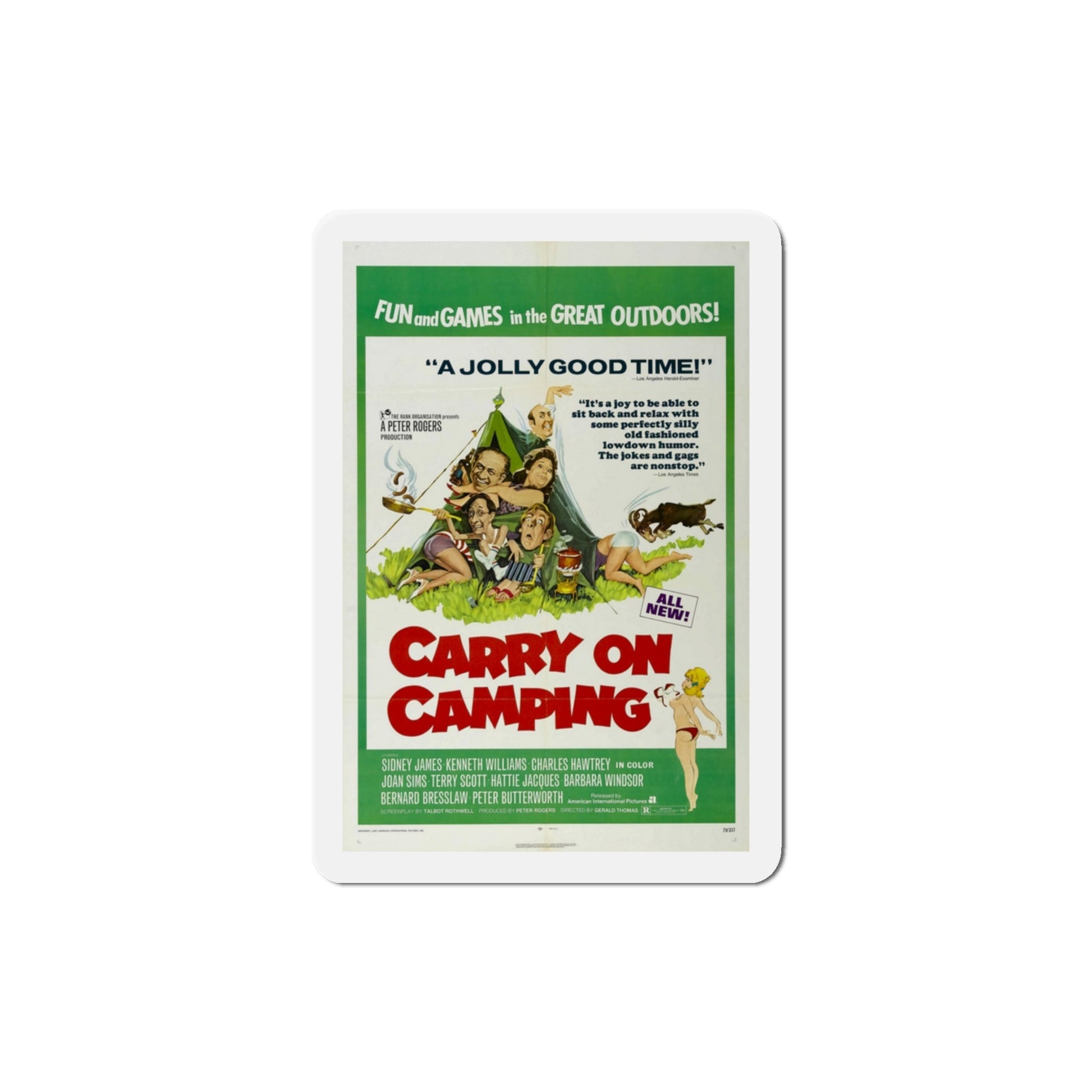 Carry on Camping 1971 Movie Poster Die-Cut Magnet-3 Inch-The Sticker Space