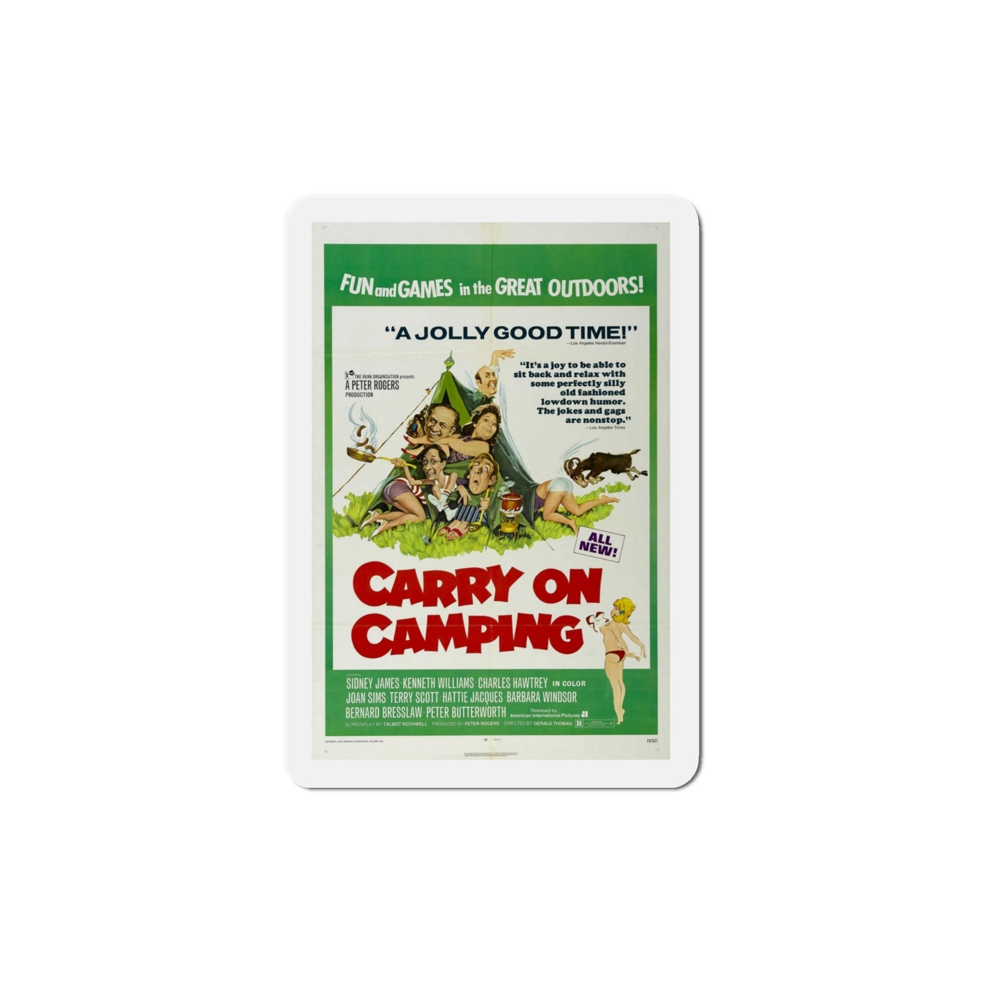 Carry on Camping 1971 Movie Poster Die-Cut Magnet-4 Inch-The Sticker Space