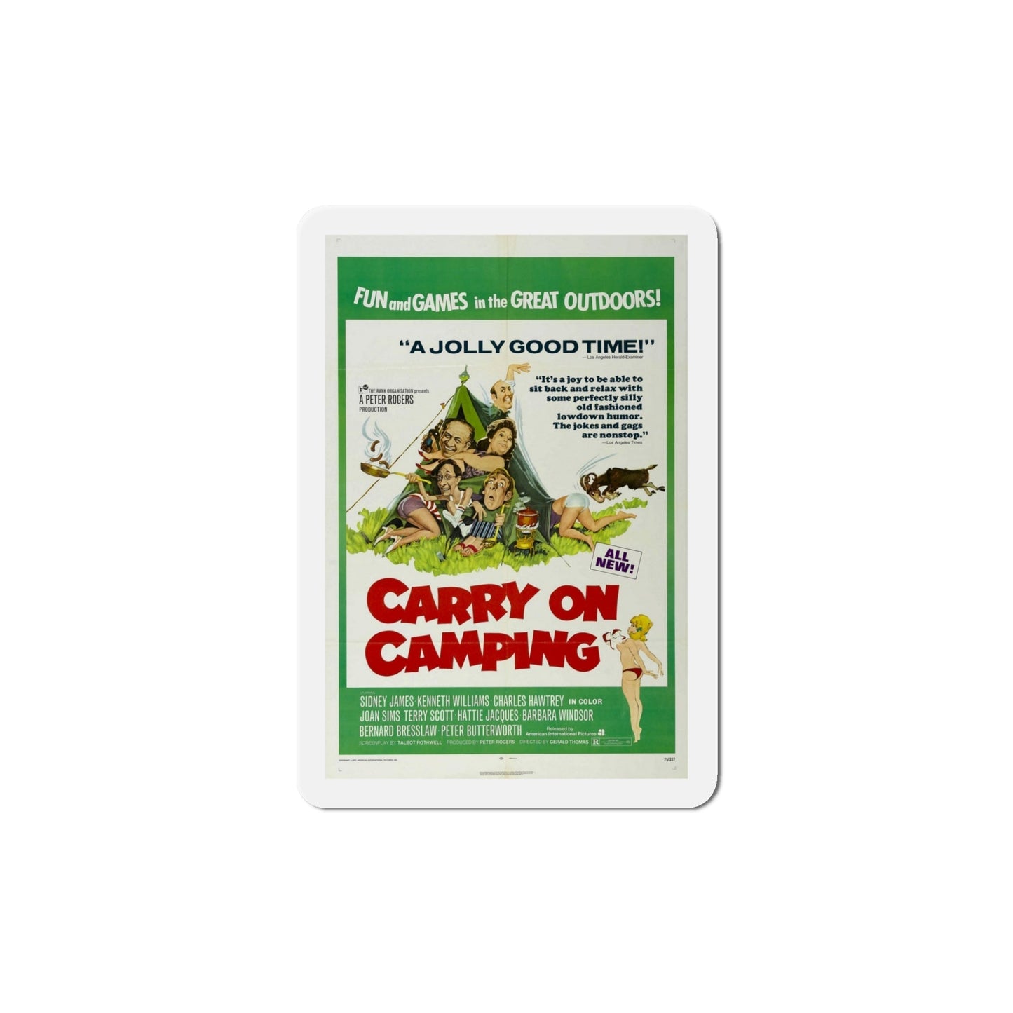 Carry on Camping 1971 Movie Poster Die-Cut Magnet-5 Inch-The Sticker Space