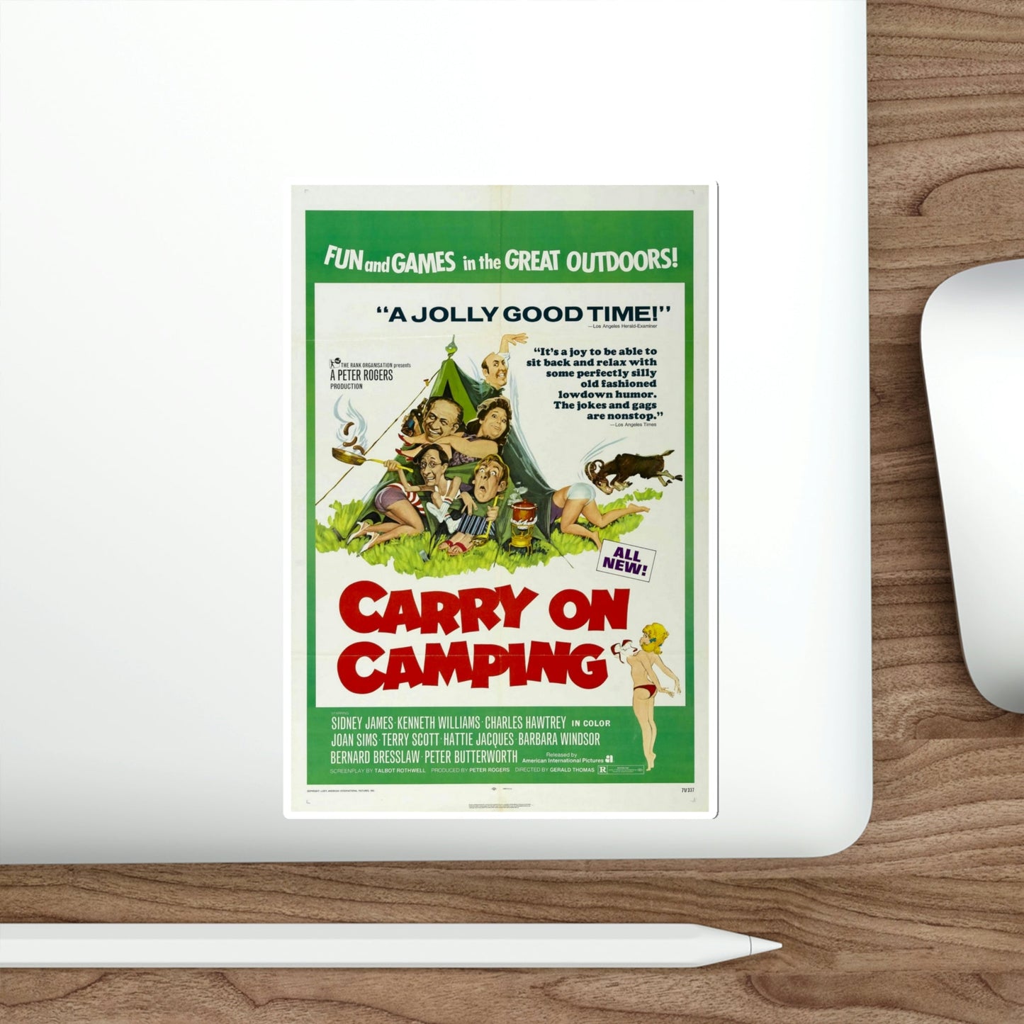 Carry on Camping 1971 Movie Poster STICKER Vinyl Die-Cut Decal-The Sticker Space