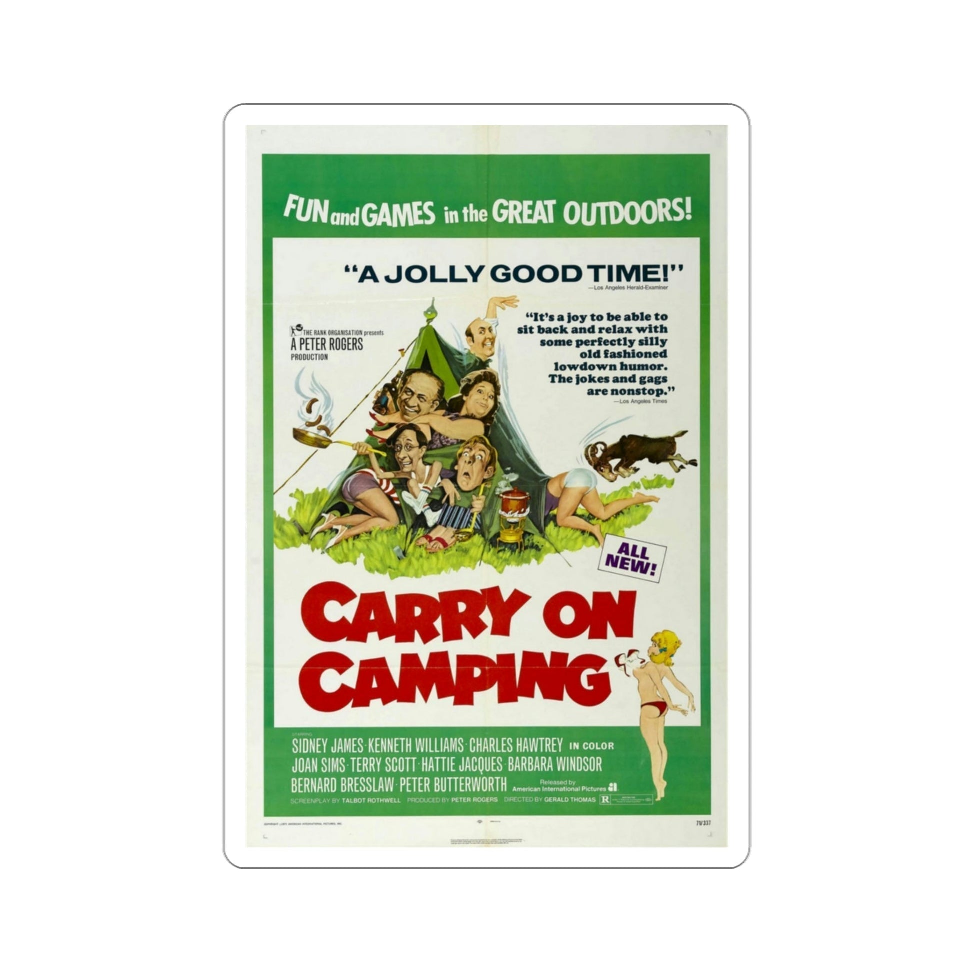 Carry on Camping 1971 Movie Poster STICKER Vinyl Die-Cut Decal-3 Inch-The Sticker Space
