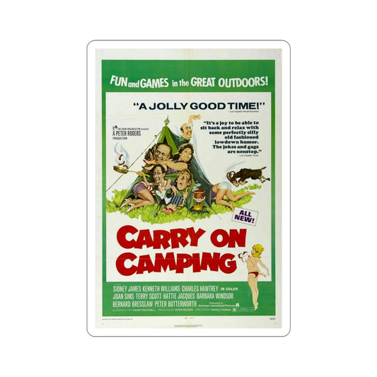 Carry on Camping 1971 Movie Poster STICKER Vinyl Die-Cut Decal-6 Inch-The Sticker Space