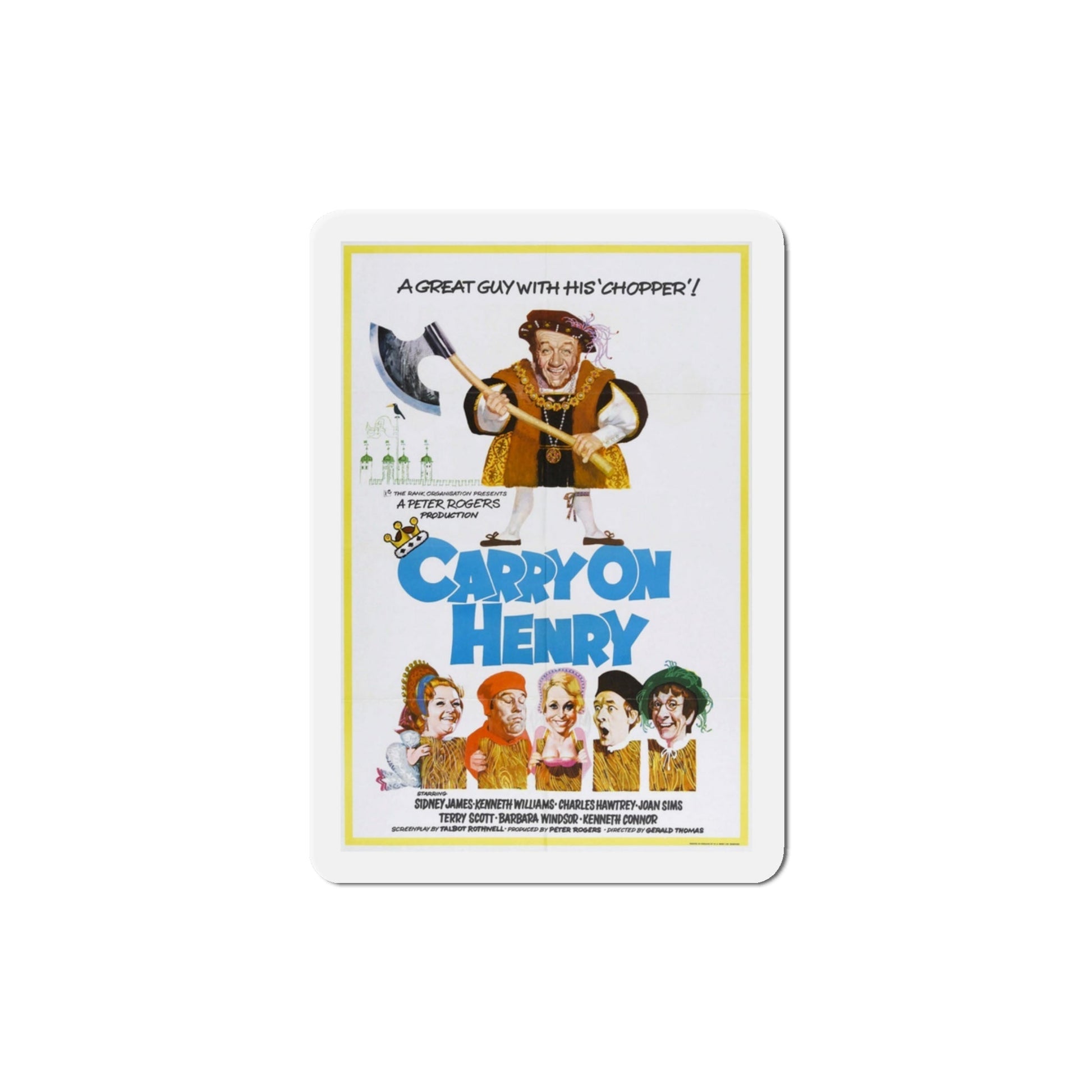 Carry on Henry 1971 Movie Poster Die-Cut Magnet-3 Inch-The Sticker Space